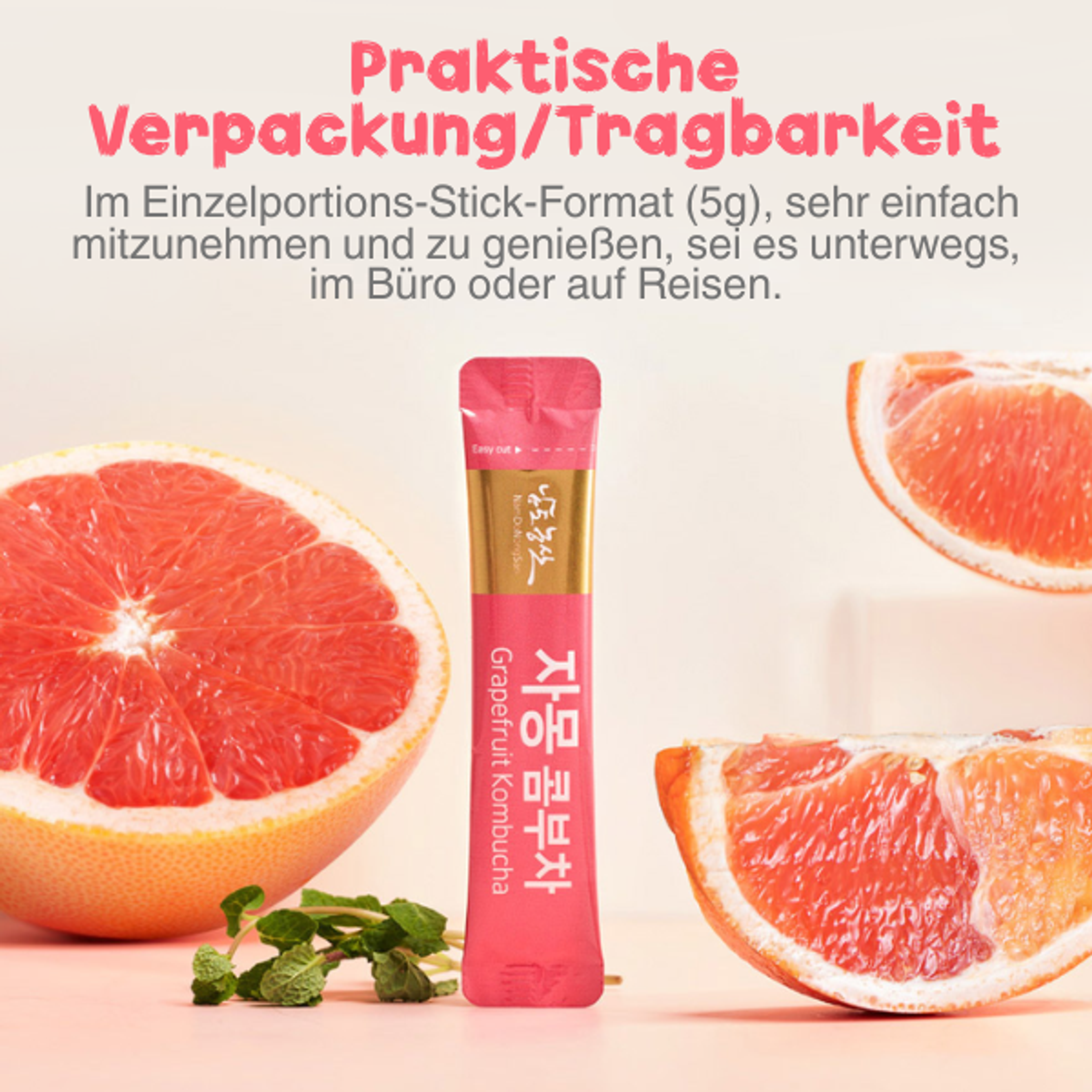 NAMDONONGSAN Grapefruit Kombucha Mix 5 g x 30 | Refreshing Grapefruit Kombucha Powder Drink
