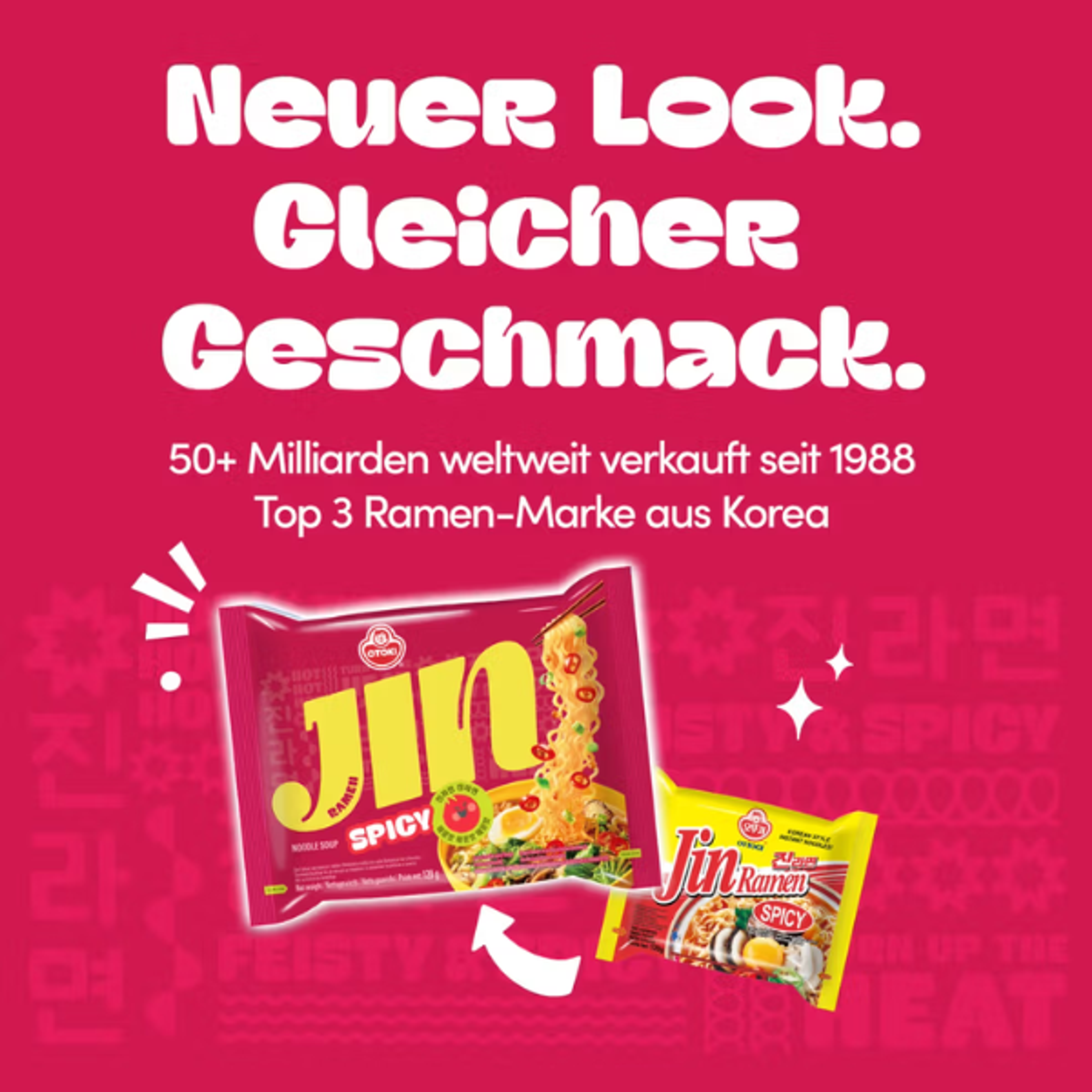 OTTOGI Jin Ramen Spicy Big Bowl 110g | Vegane scharfe koreanische Ramen-Nudeln im großen Becher
