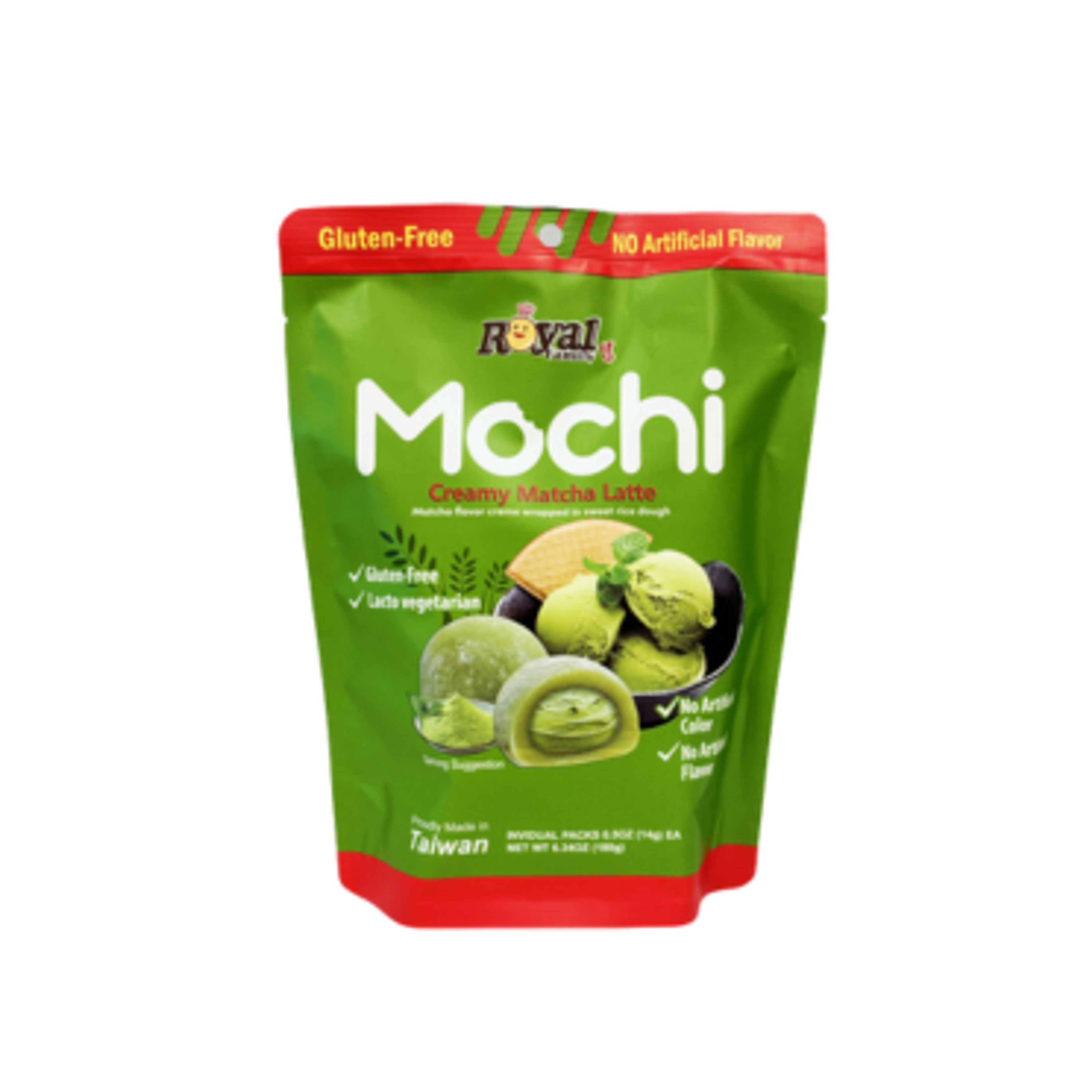 Royal Family Mochi Creamy Matcha Latte - Zarte Mochi ohne künstliche Zusatzstoffe, 180g