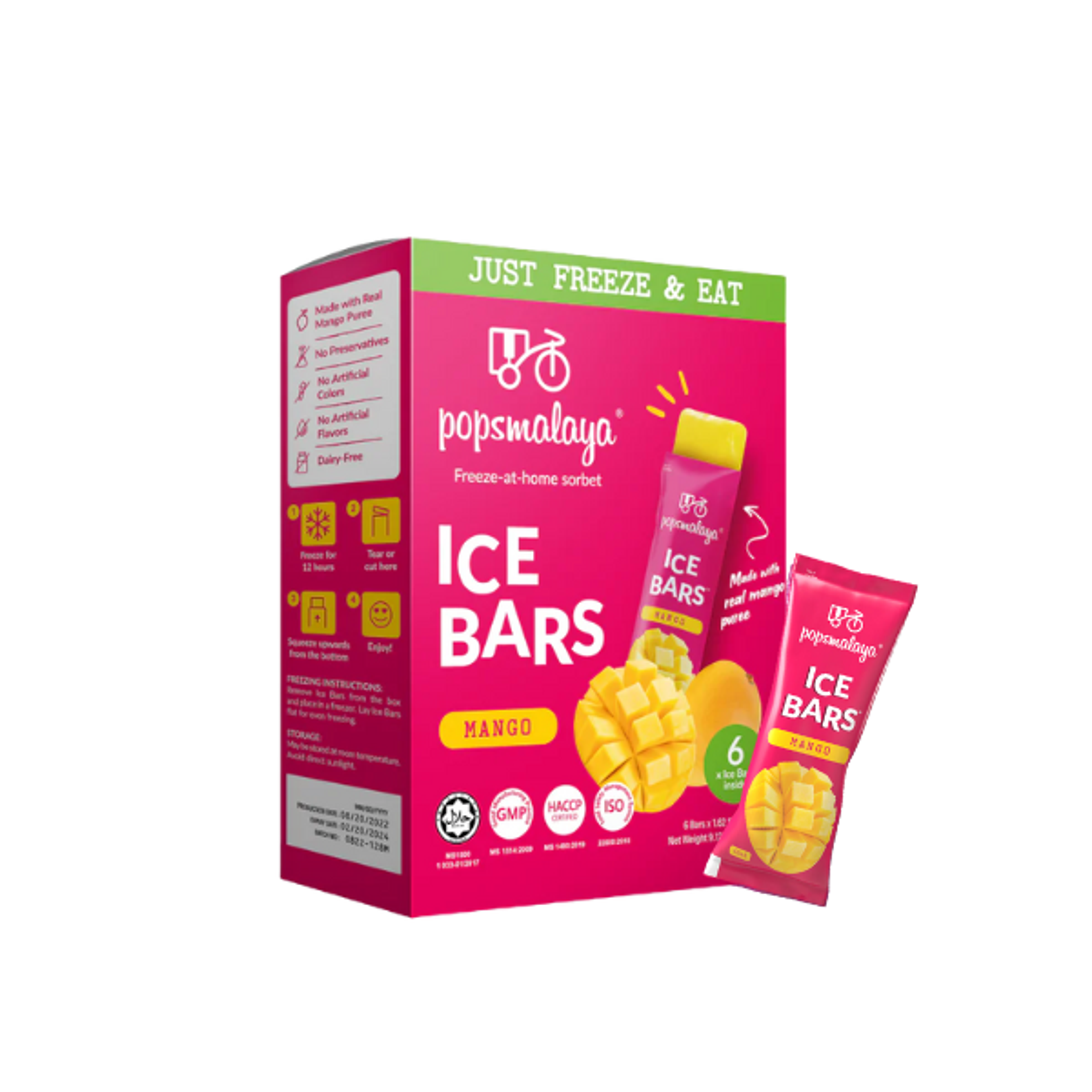 POPSMALAYA Sorbet Bar Mango 270ml – Fruchtiger Eisgenuss