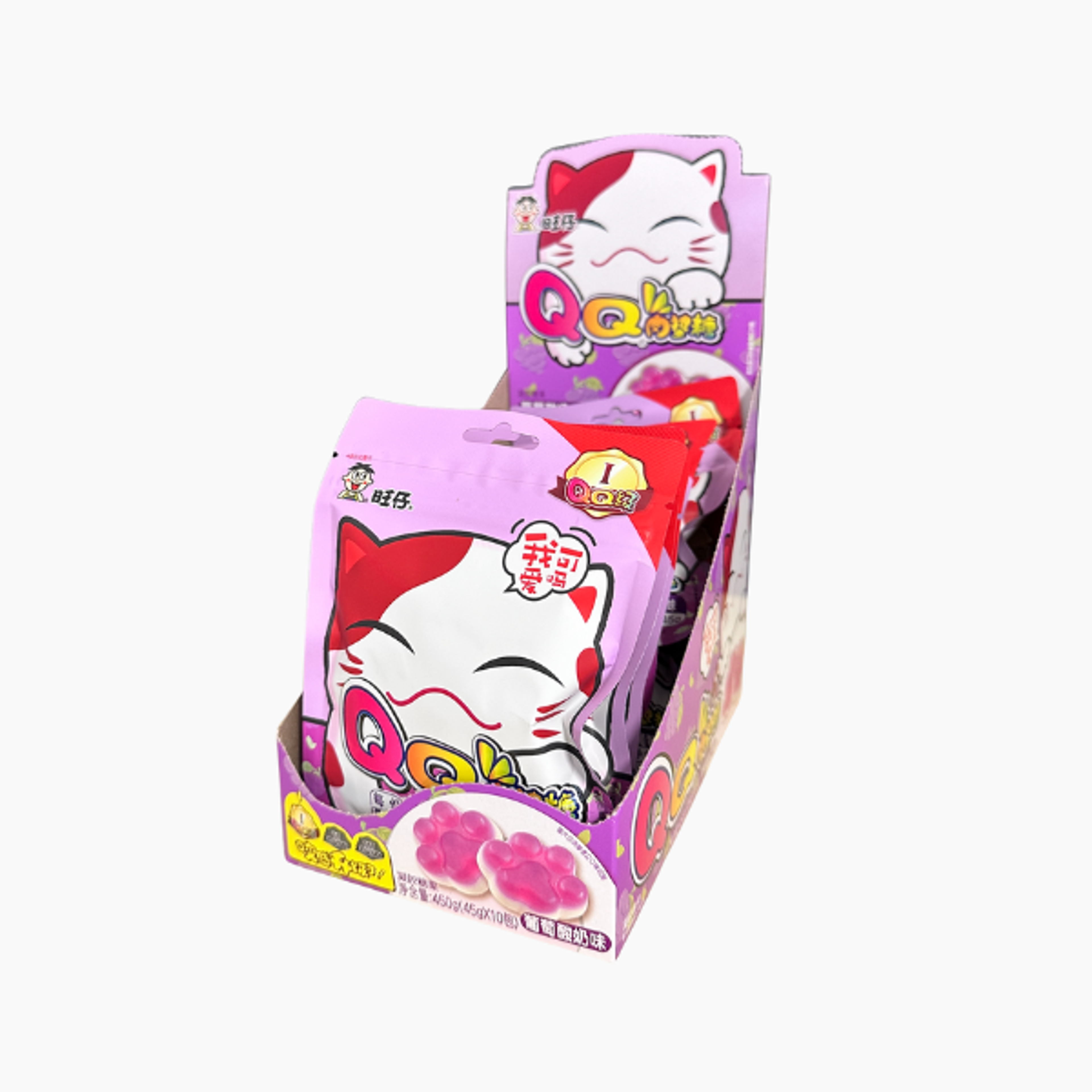 Want Want Cat Soft Gummy Grape Yogurt 45g – Fruchtig-cremige Gummibonbons