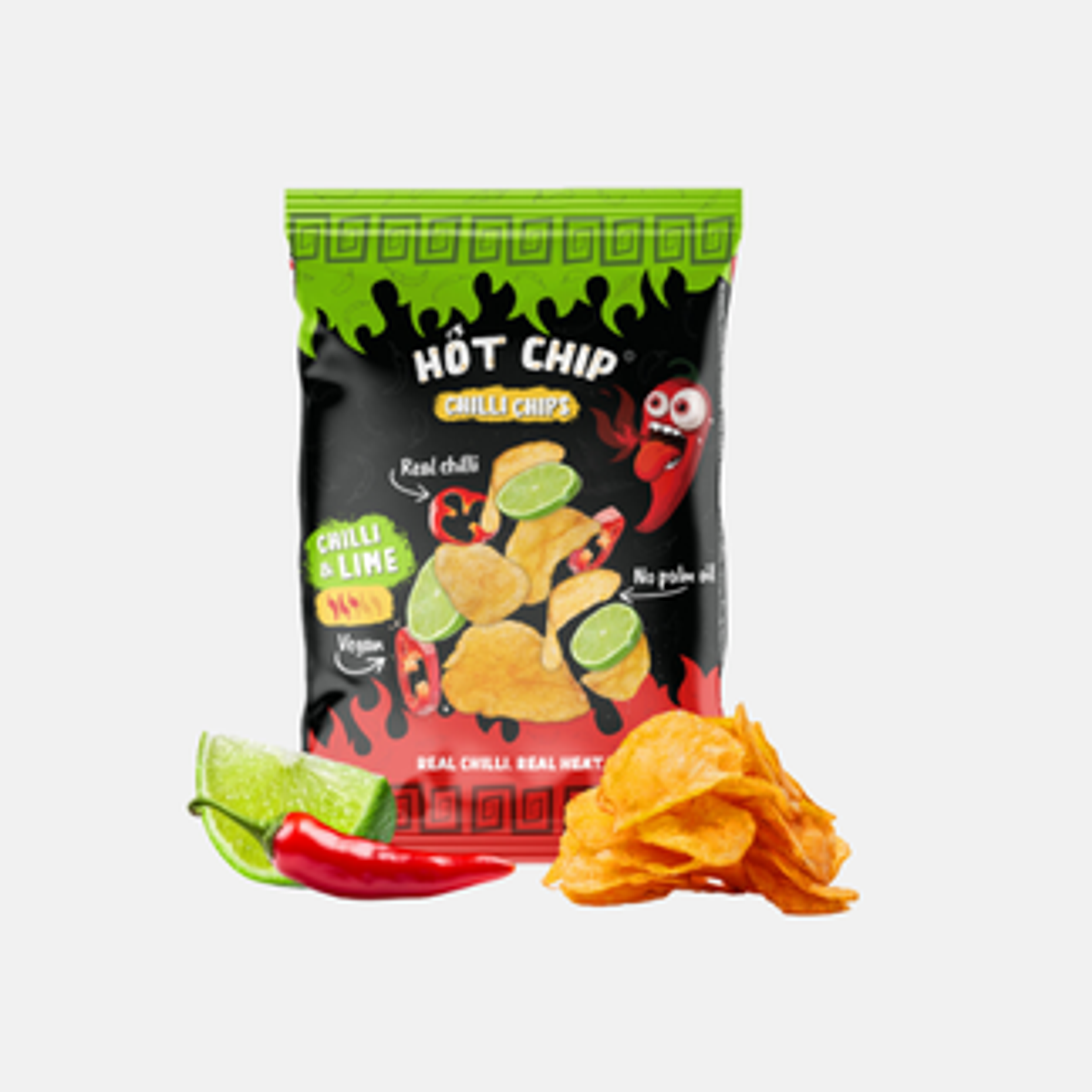 HOT CHIP Chilli & Lime Potato Chips 80g – Real Chilli, Real Heat