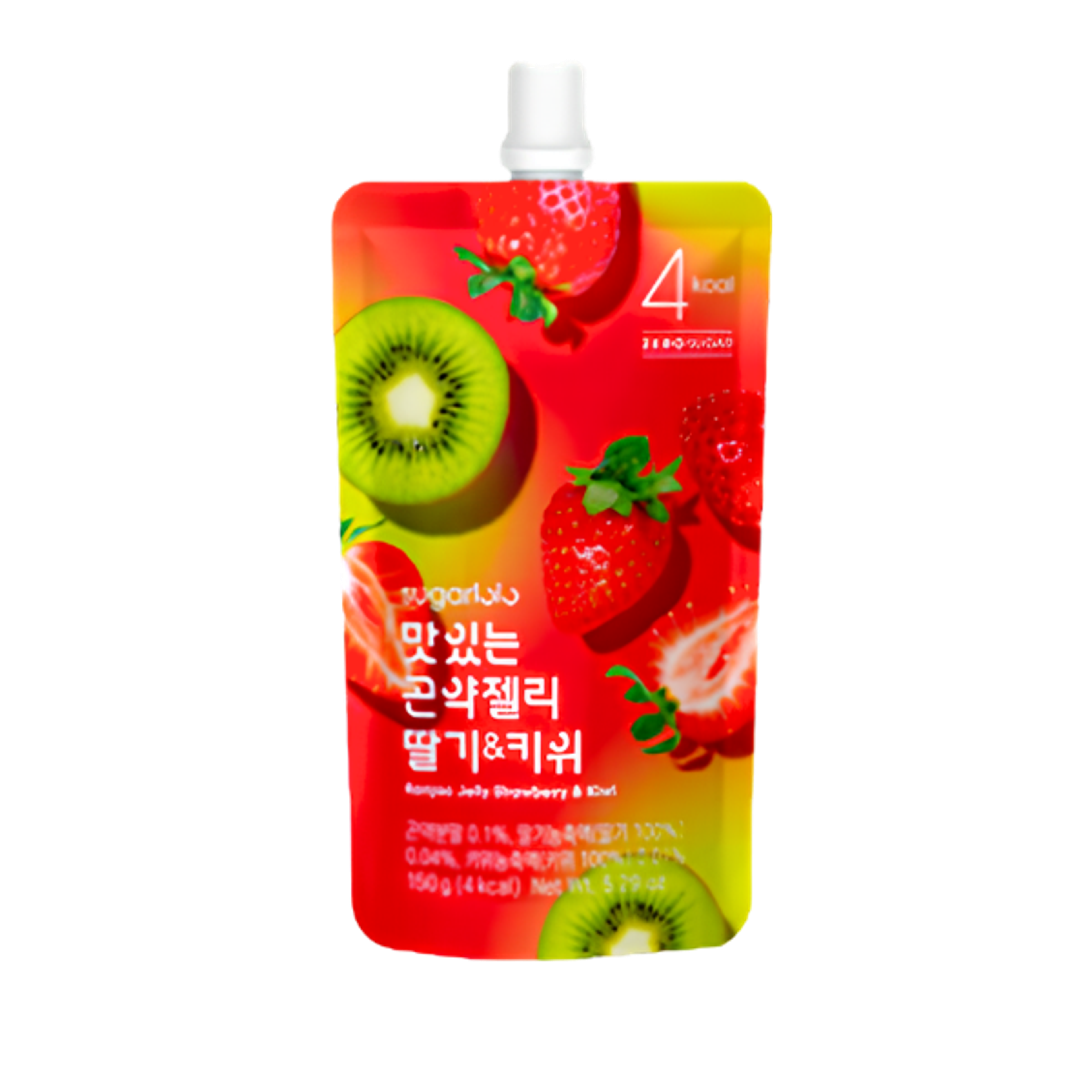 INTAKE Sugarlolo Konjak-Gelee Erdbeere & Kiwi 150g | Zuckerfreier Gelee-Snack mit fruchtigem Geschmack & nur 4 kcal