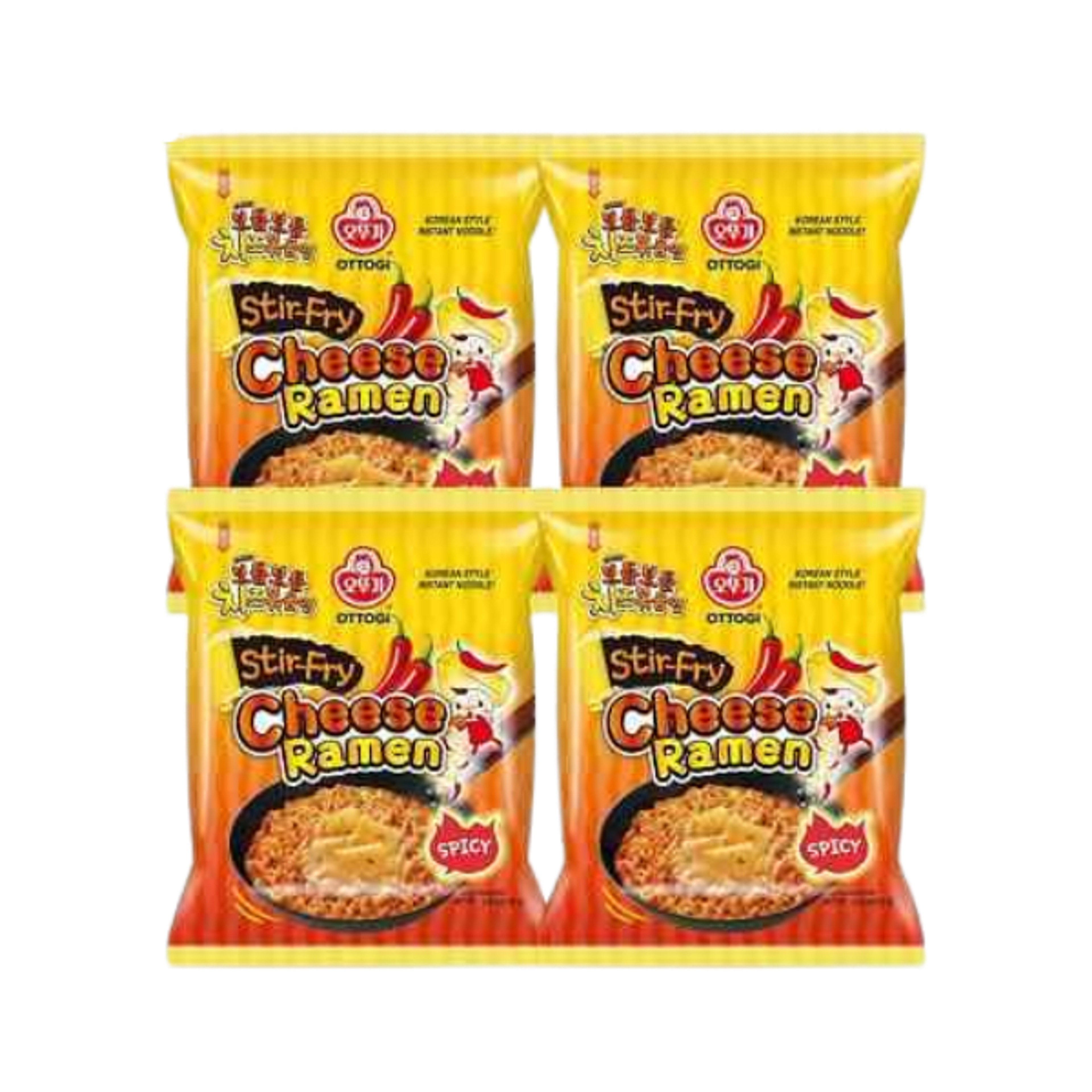 OTTOGI Stir-Fry Cheese Ramen 4er-Pack - Koreanischer Käsegenuss