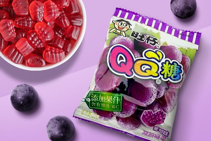 Want Want QQ Grape Flavored Gummies 70g – Fruity and fun