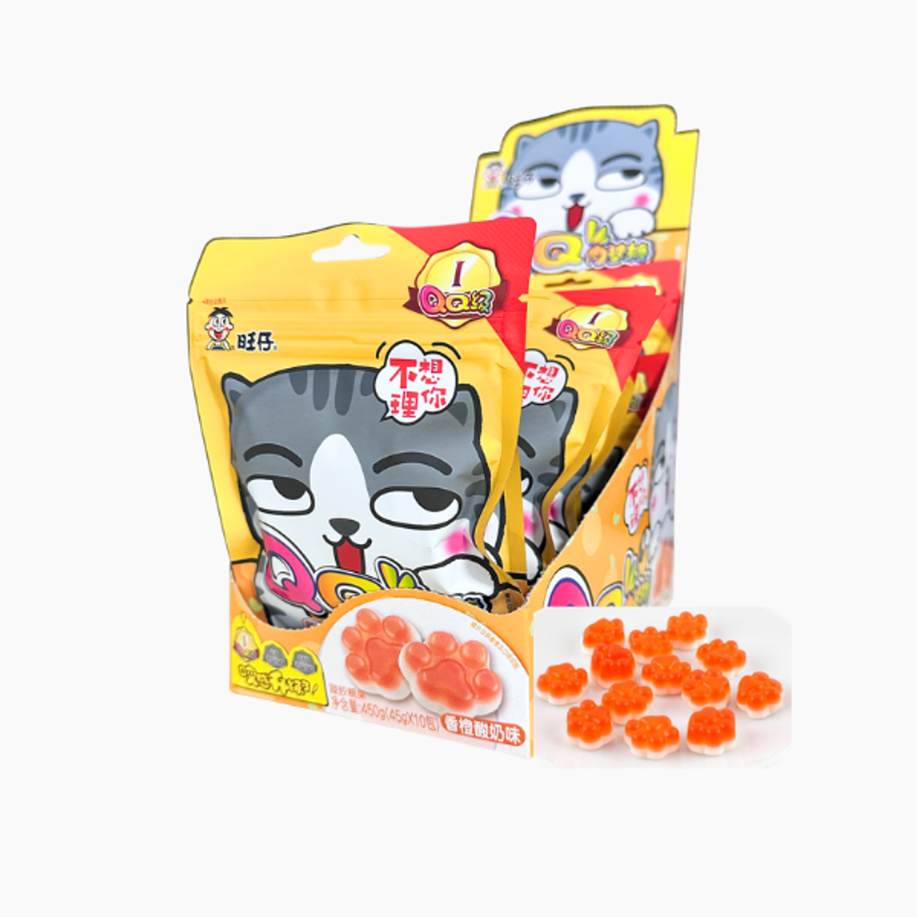 Want Want Cat Soft Gummy Orange Yogurt 45g – Fruchtig-cremige Gummibonbons