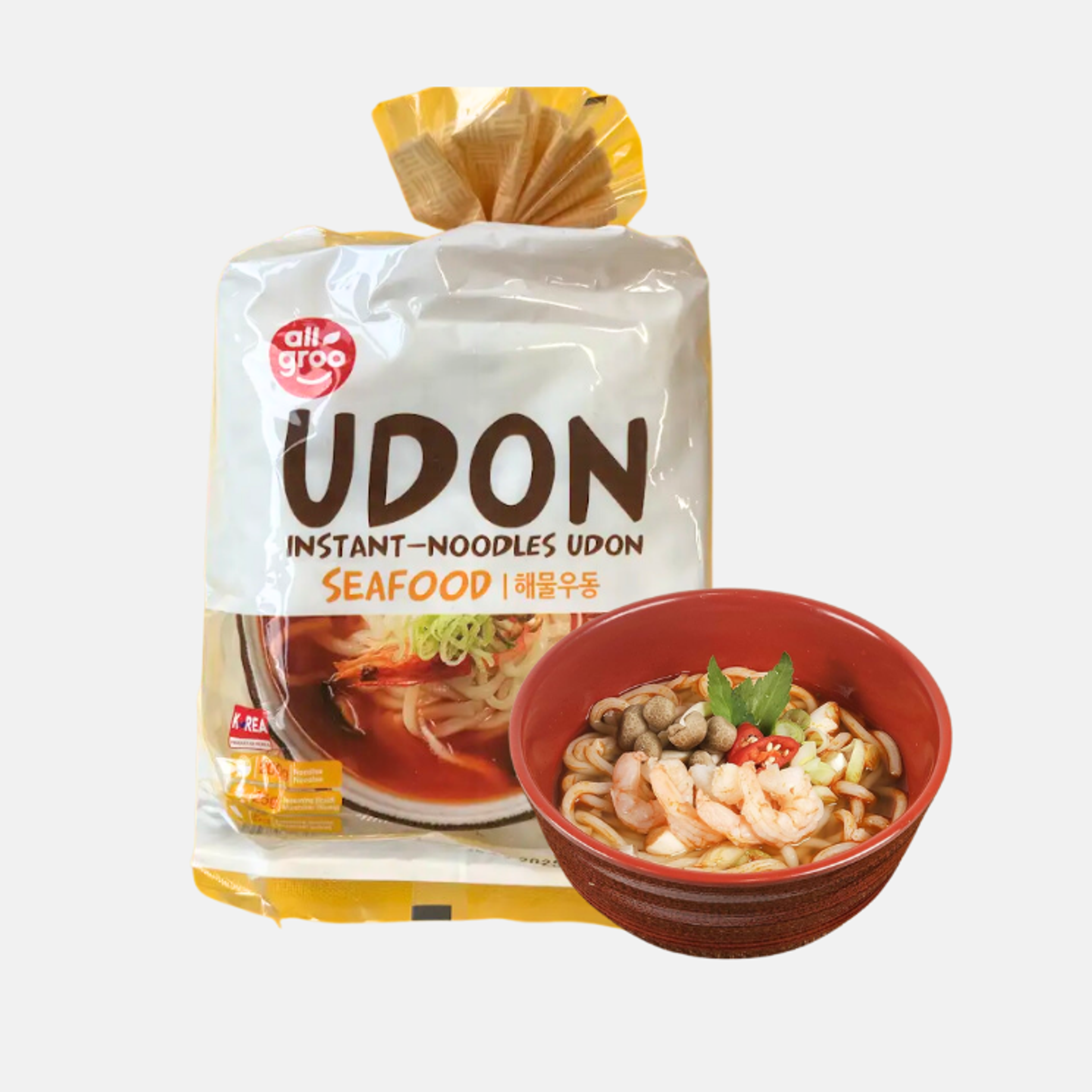 Allgroo Udon Instant-Nudeln Meeresfrüchte - Delicious Seafood Udon, 3 Pack