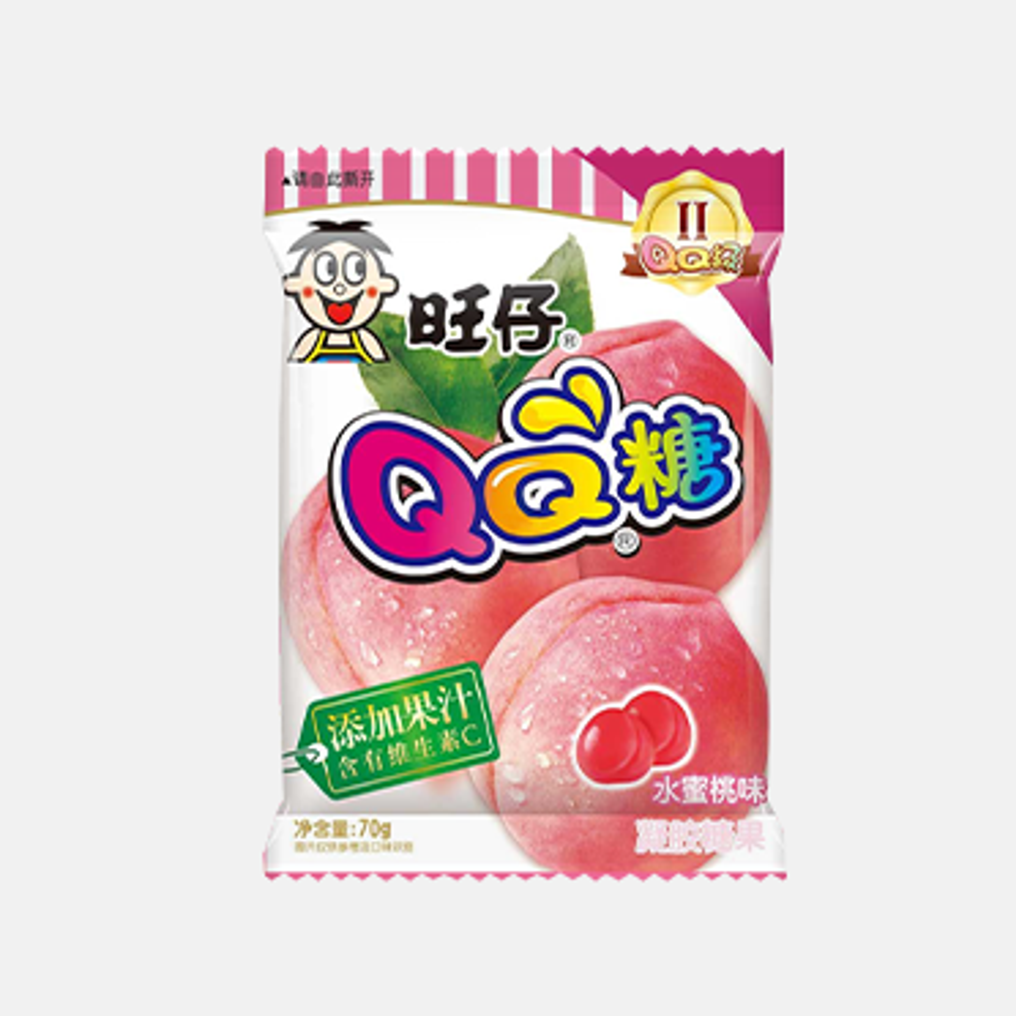 Want Want QQ Gummibonbons Pfirsichgeschmack 70g – Fruchtig und kauvergnügend