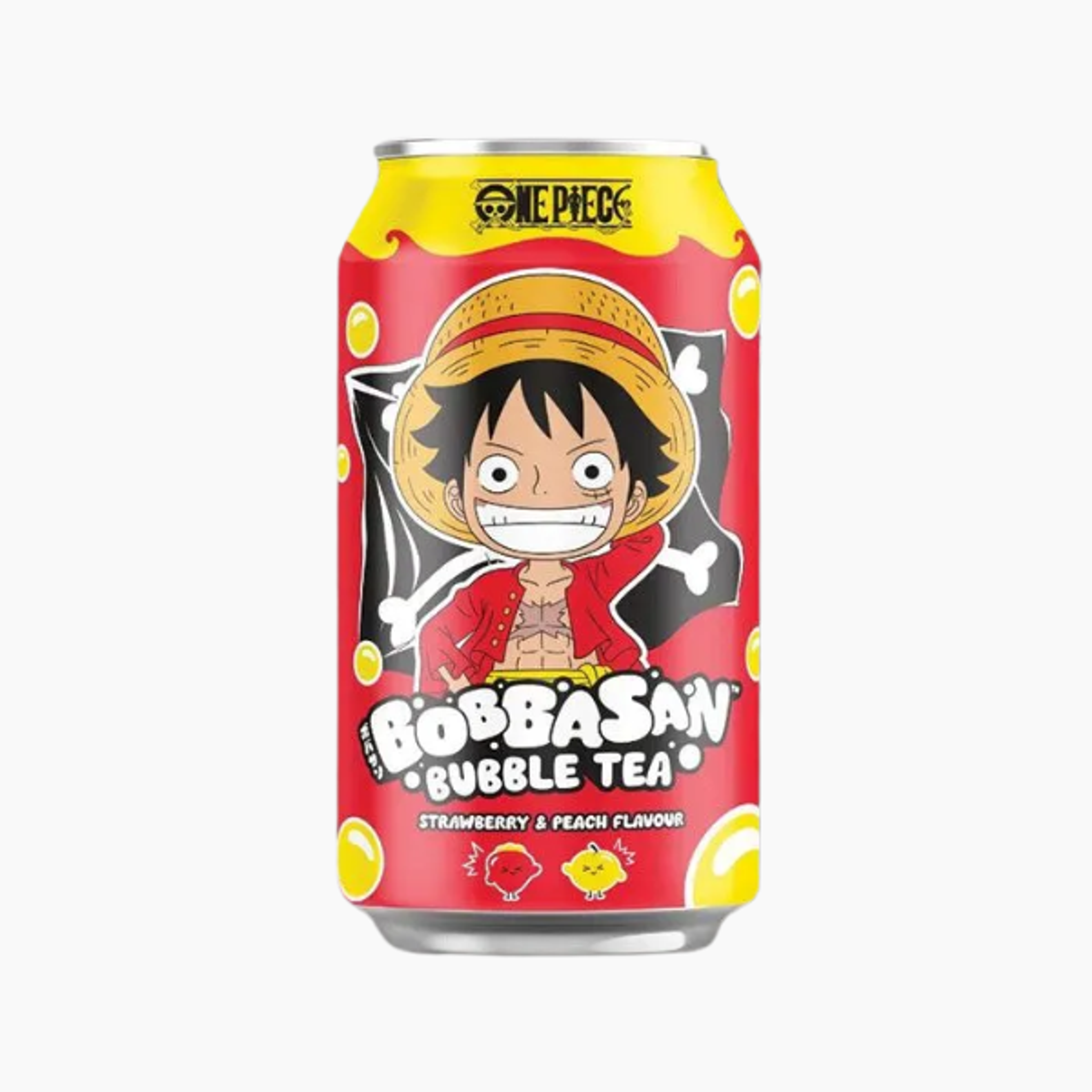 BOBBASAN ONE PIECE Bubble Tea Strawberry Peach 320ml | Fruchtiger Bubble Tea mit Erdbeere & Pfirsich – Exklusives One Piece-Design