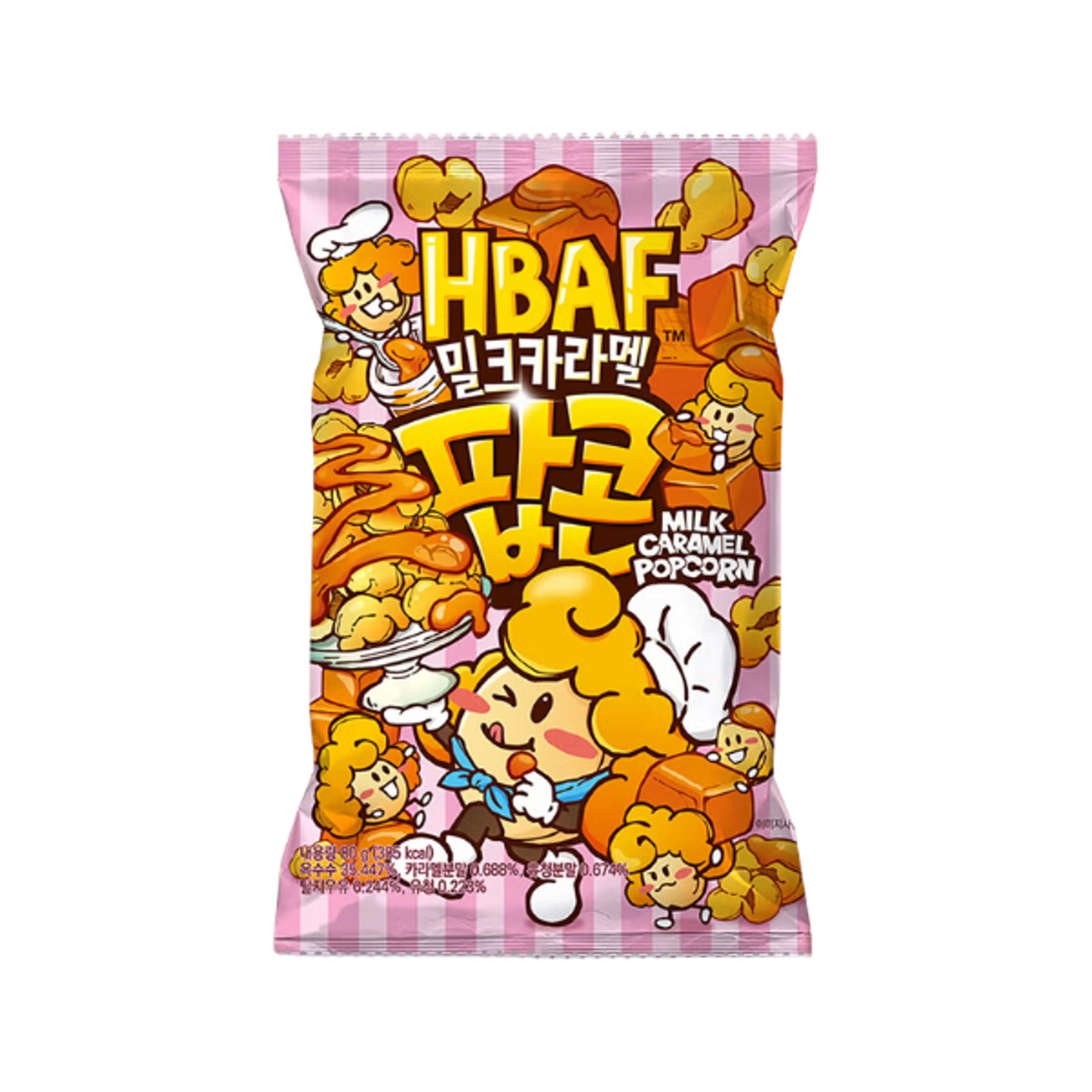 HBAF Popcorn Milk Caramel 80 g | Koreanischer Karamell-Popcorn-Snack