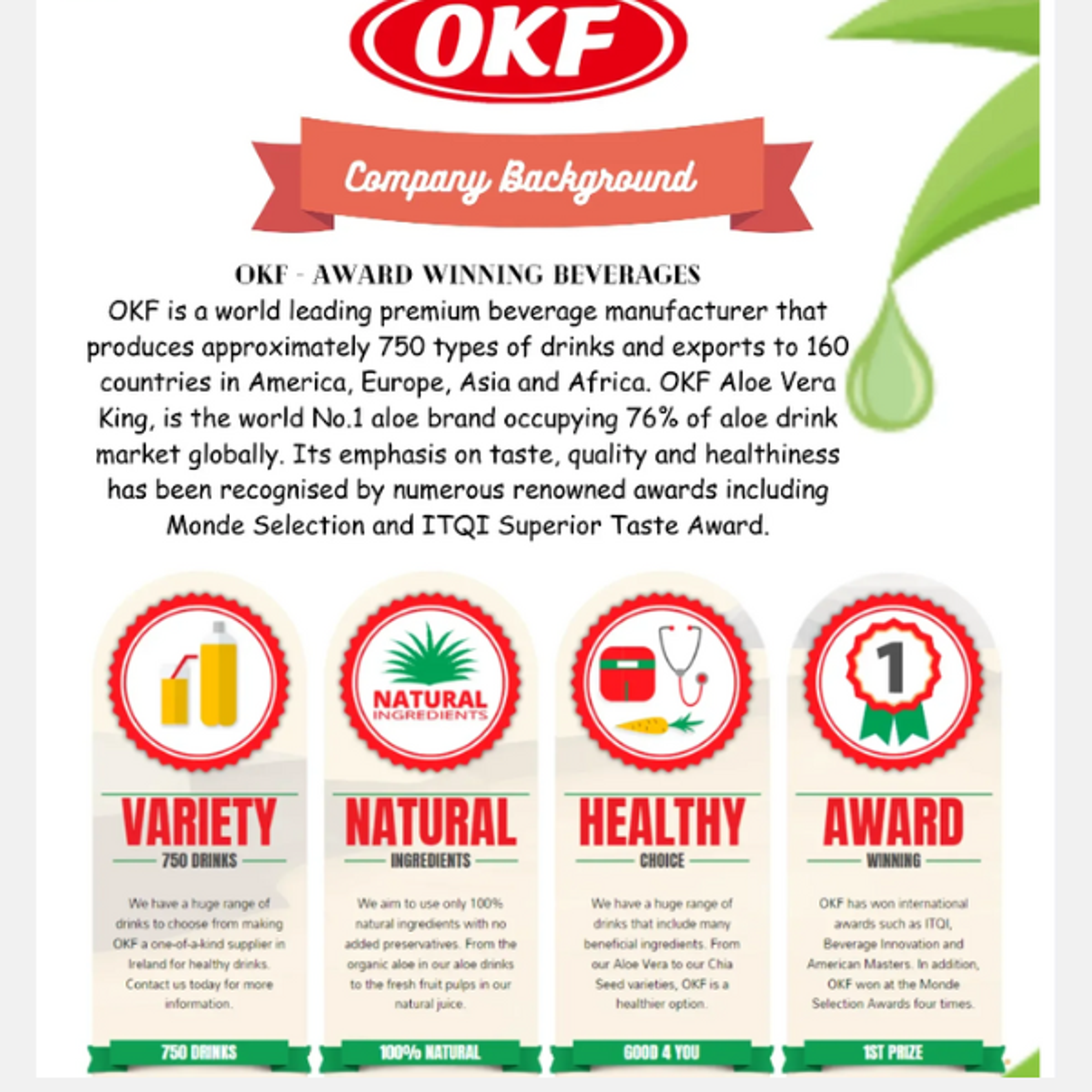 OKF Aloe Vera Drink Strawberry 500ml - Refreshing Drink with Aloe and Strawberry Flavor