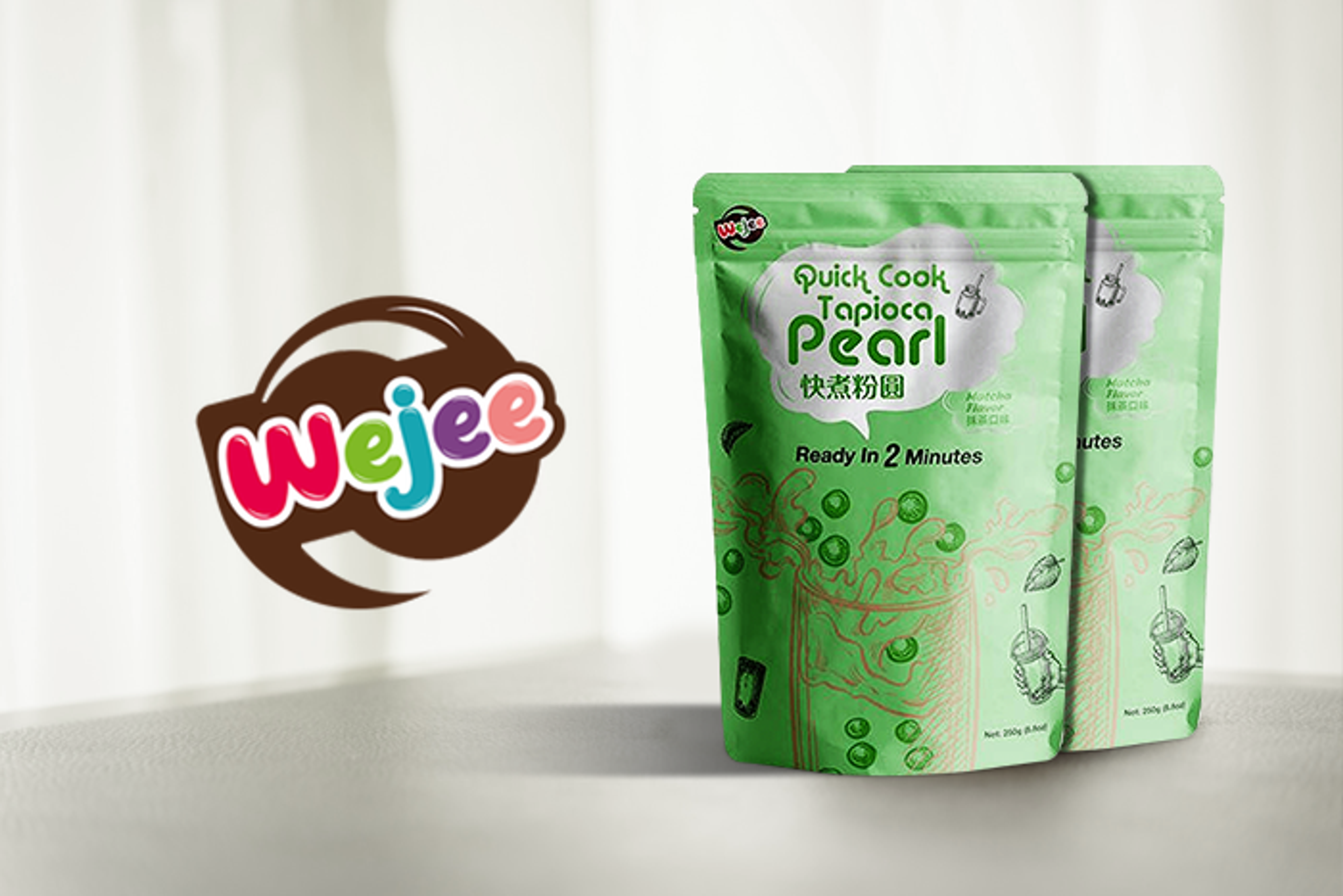 Wejee Quick Cook Tapioca Pearl Matcha 250g - Für Bubble Tea Liebhaber: Eine besondere Geschmacksnote.