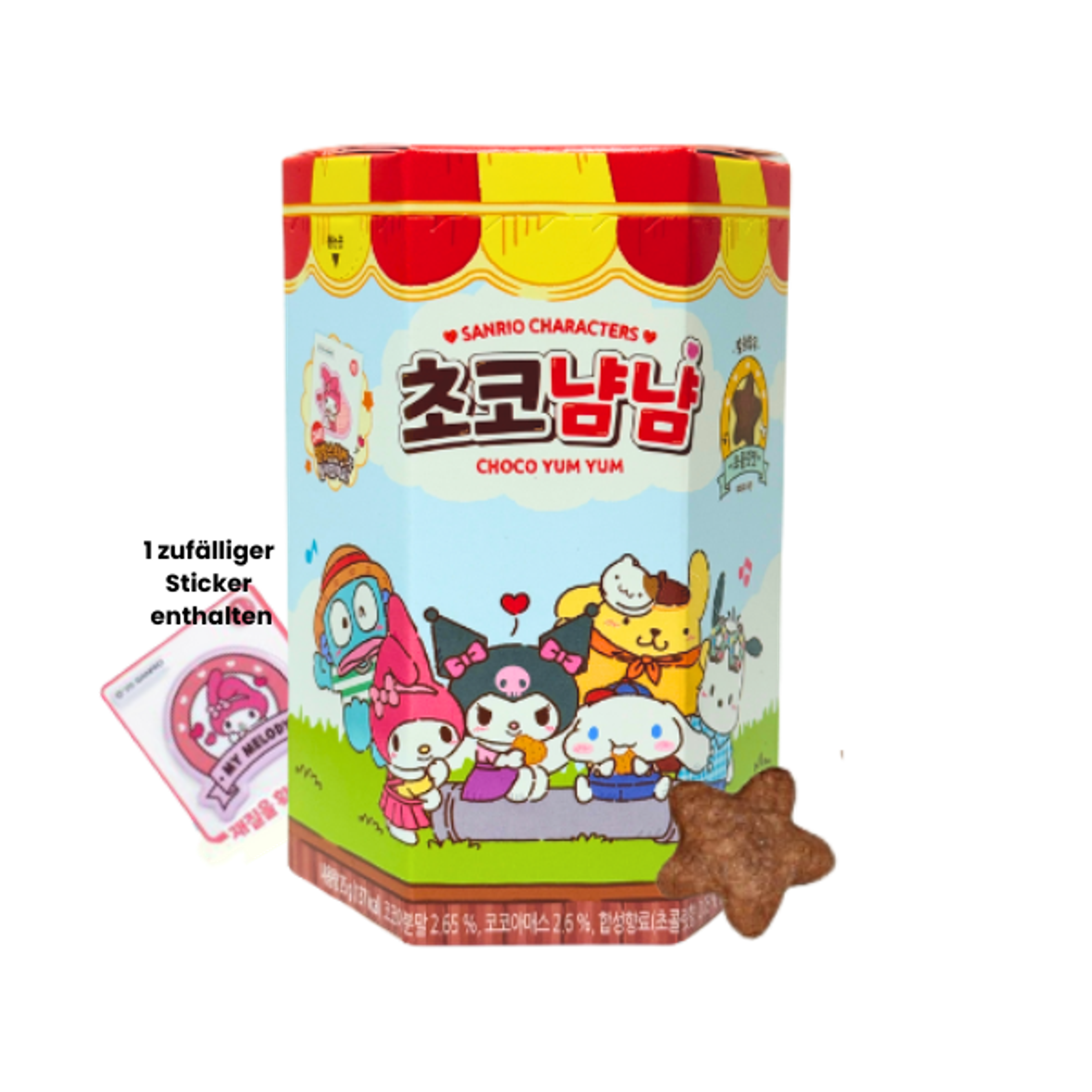 MEASTY Sanrio Choco YumYum 25g | Knuspriger Schokosnack mit Sanrio-Charakteren & zufälligem Sammelsticker