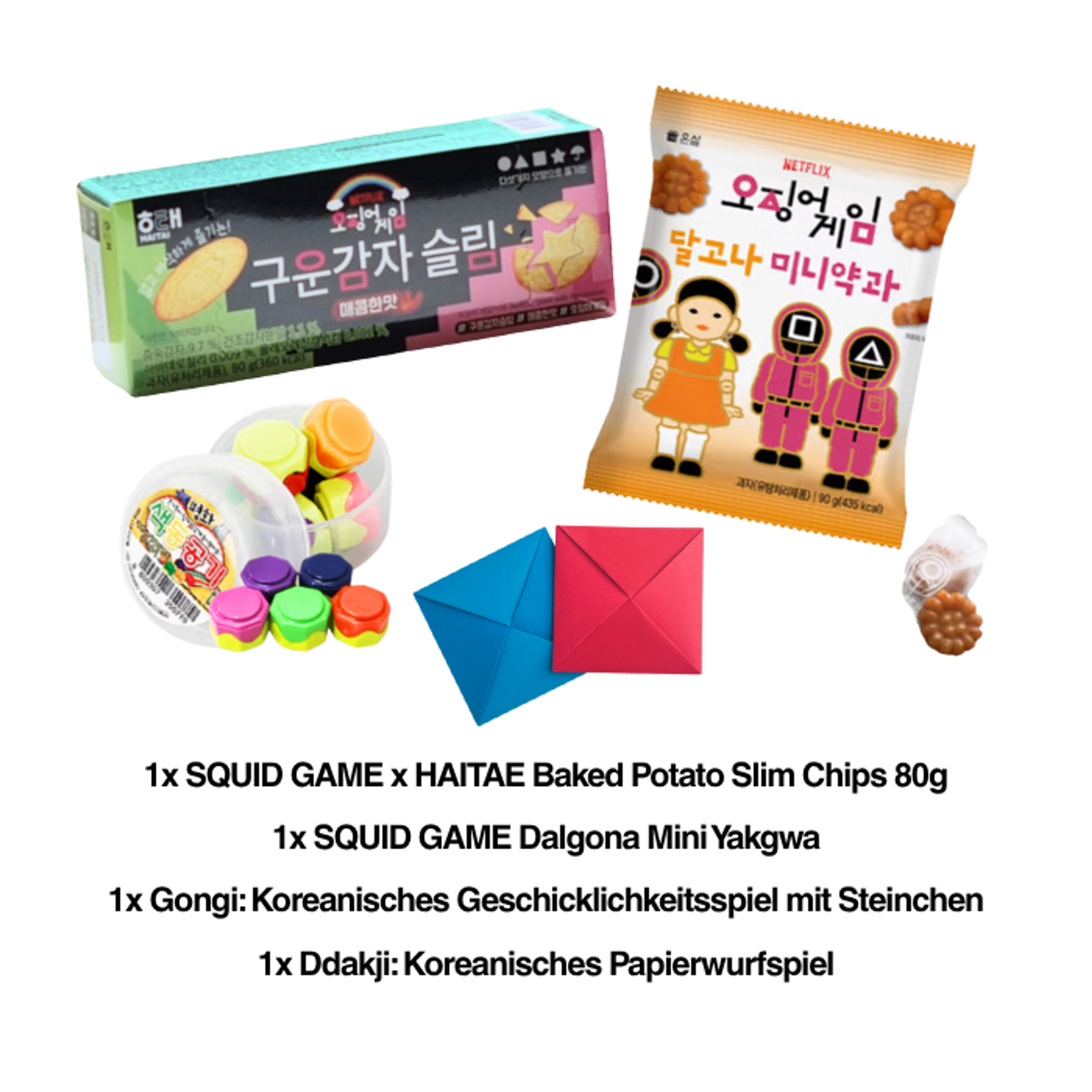 Squid Game Snack & Game Set – Iconic Korean Snacks & Childhood Games