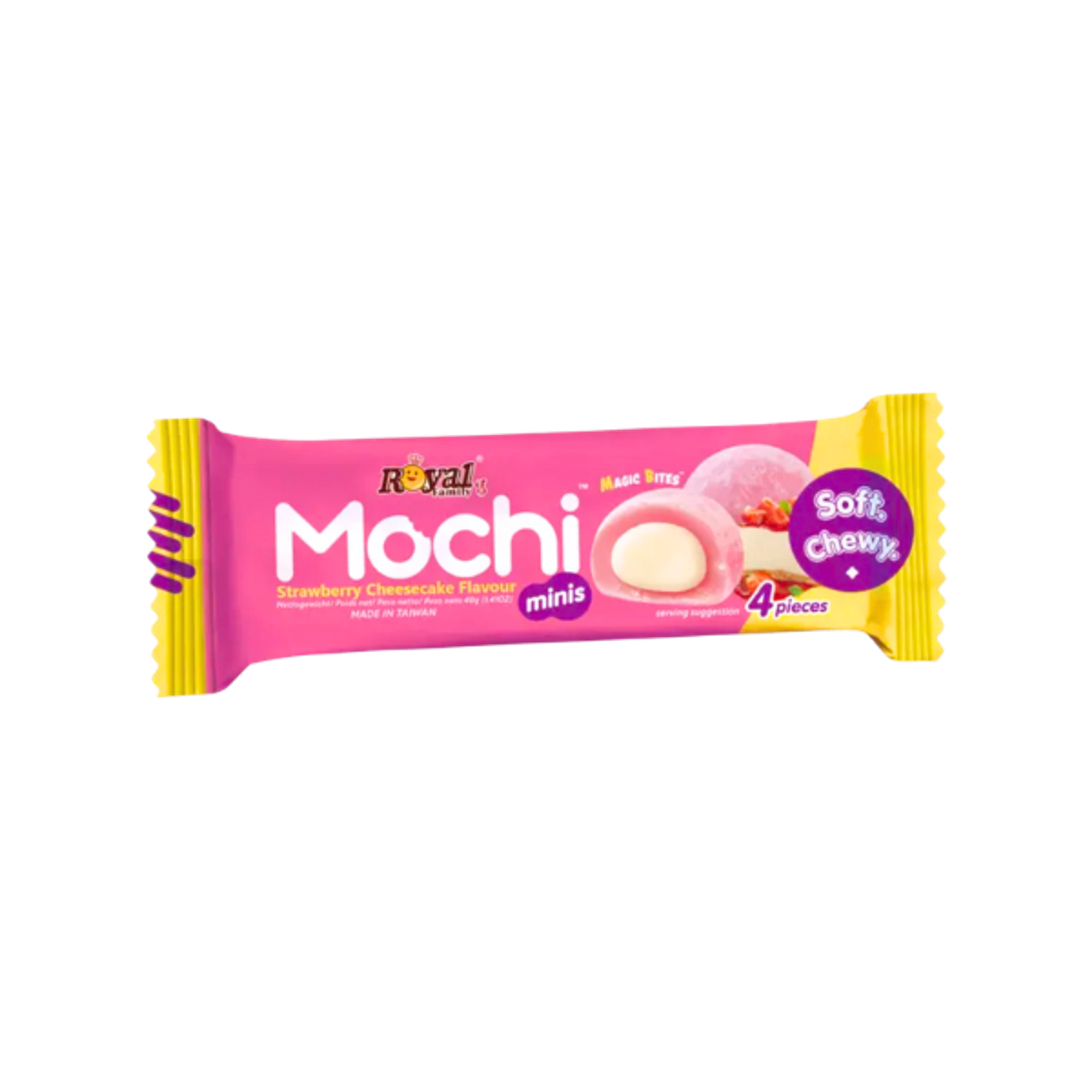 ROYAL FAMILY Mini Mochi Strawberry Cheesecake 40g | Weiche Mochi mit Erdbeer-Cheesecake-Creme