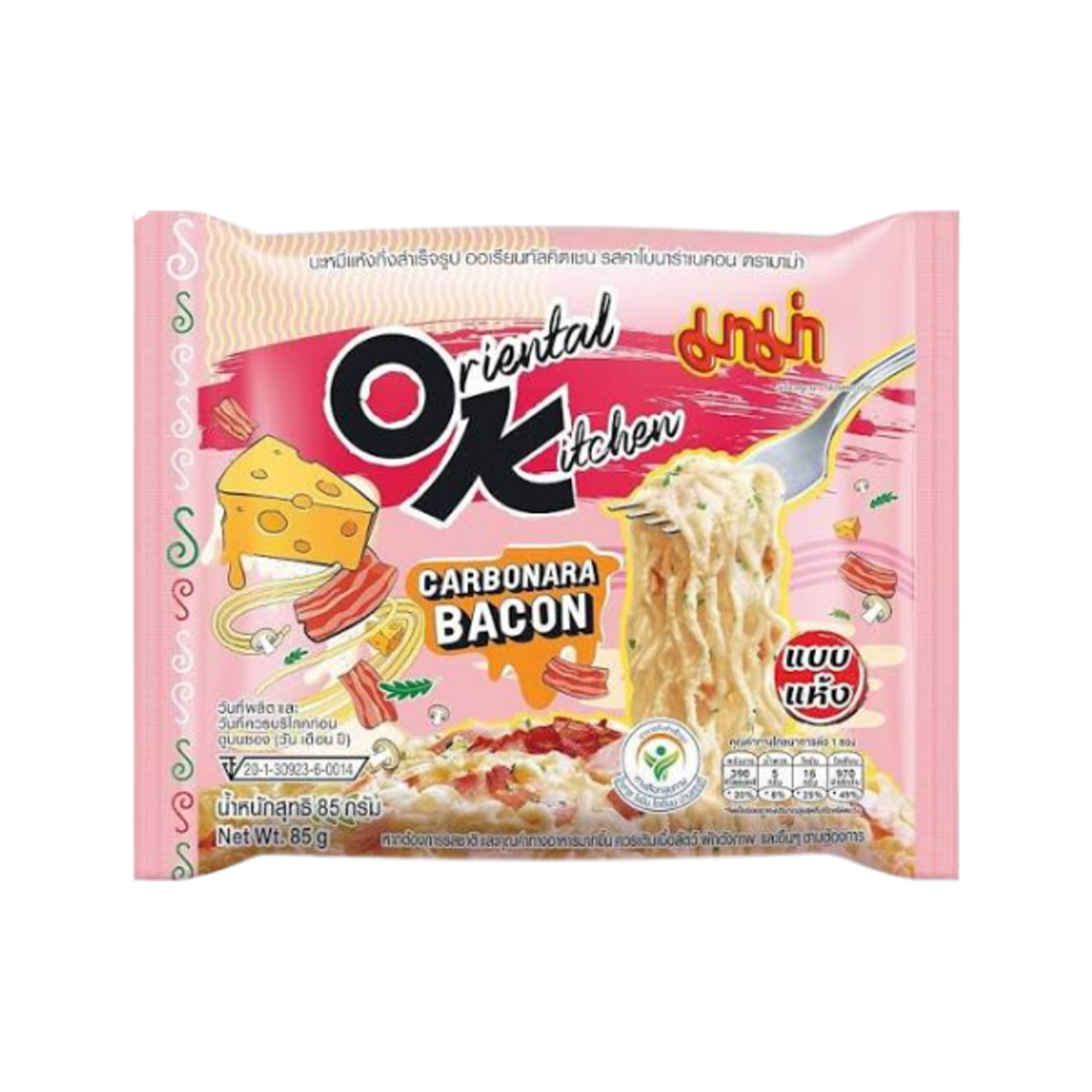 MAMA OK Oriental Kitchen Ramen - Carbonara Bacon 85g – Cremige Instant-Ramen mit Carbonara- und Bacon-Geschmack