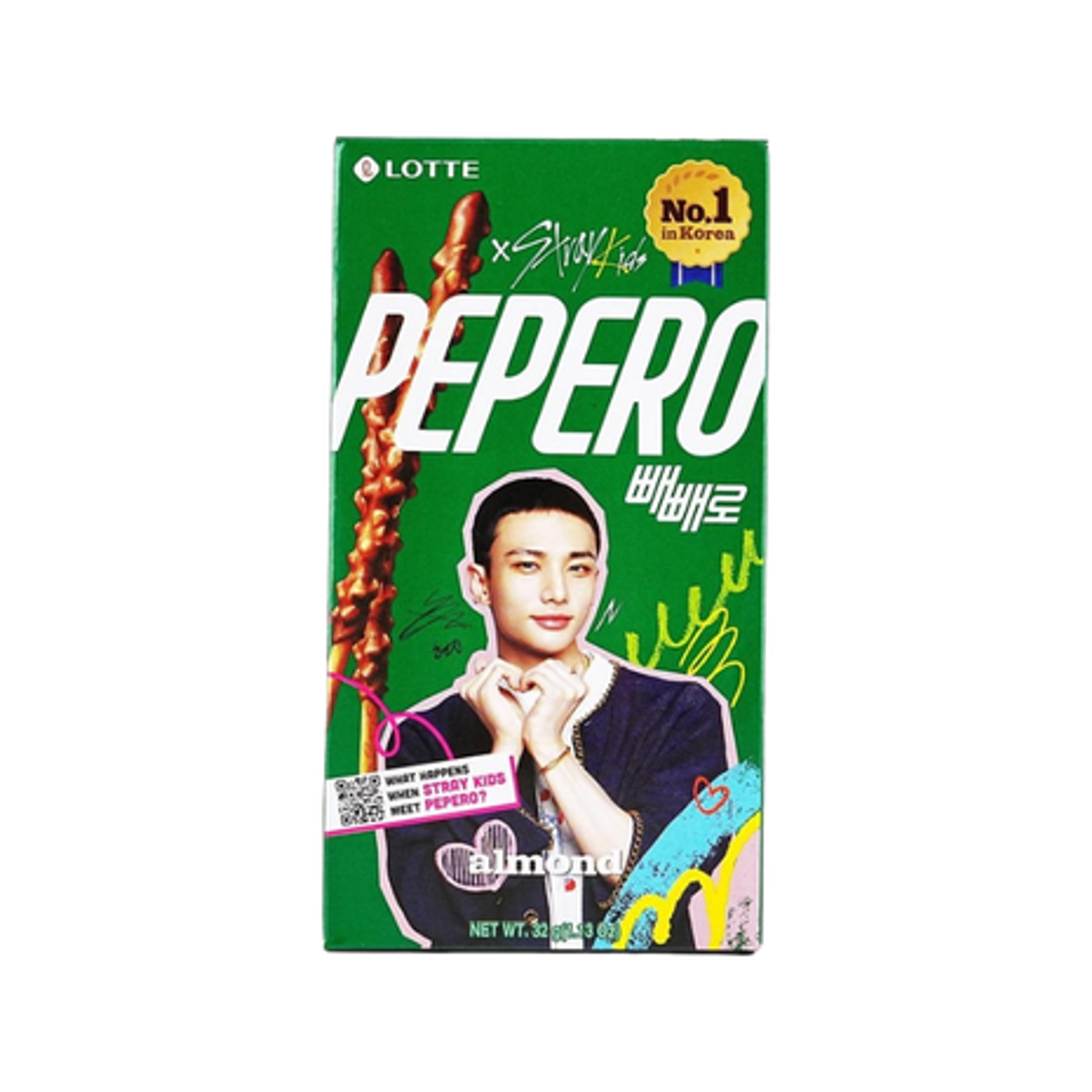 LOTTE X STRAYKIDS PEPERO Almond 32g – Zufälliger Versand