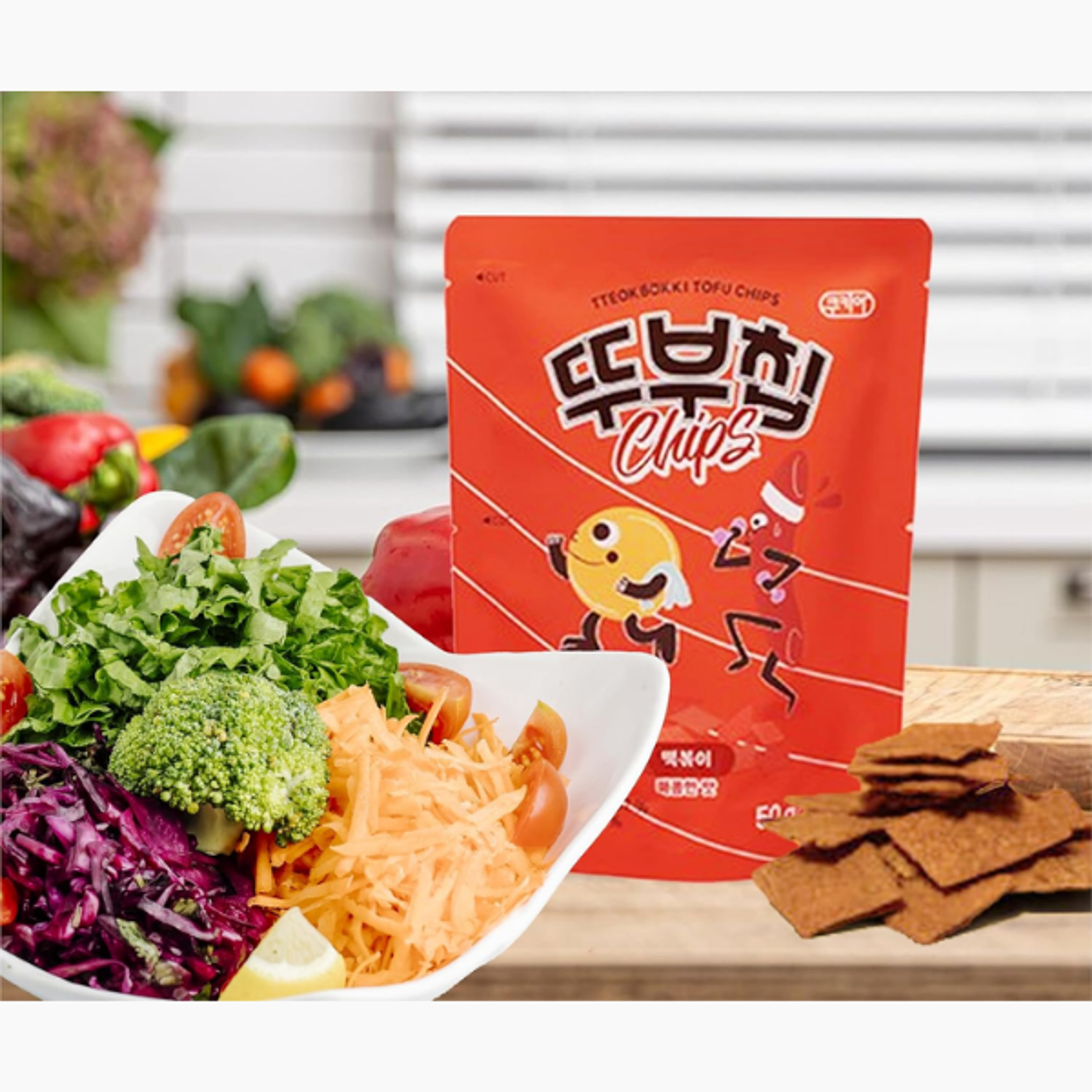 COOKIA Tteokbokki Tofu Snack: Crispy & Korean Spicy (50g)