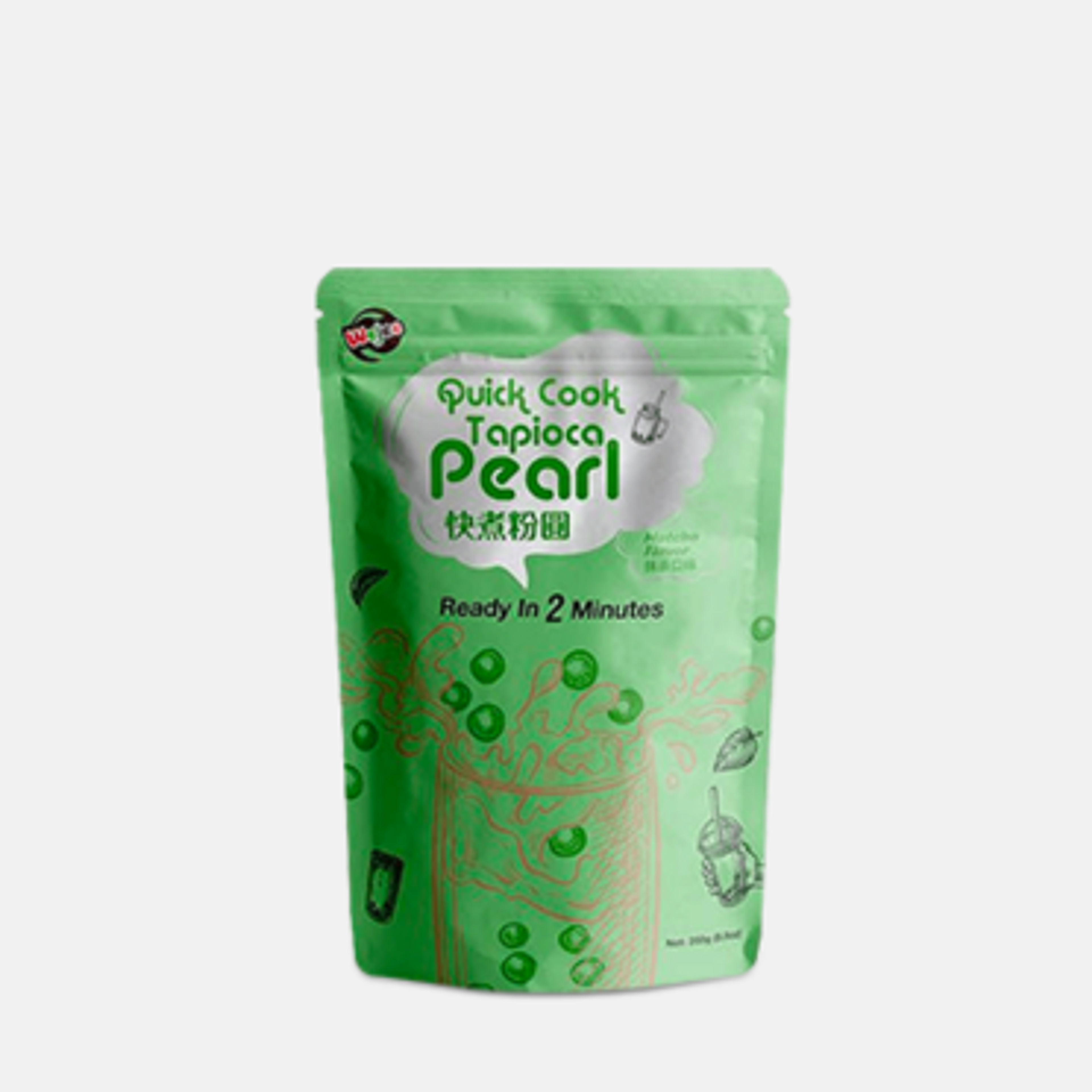 Wejee Quick Cook Tapioca Pearl Matcha 250g - Matcha-Geschmack: Feiner Grüntee-Genuss.