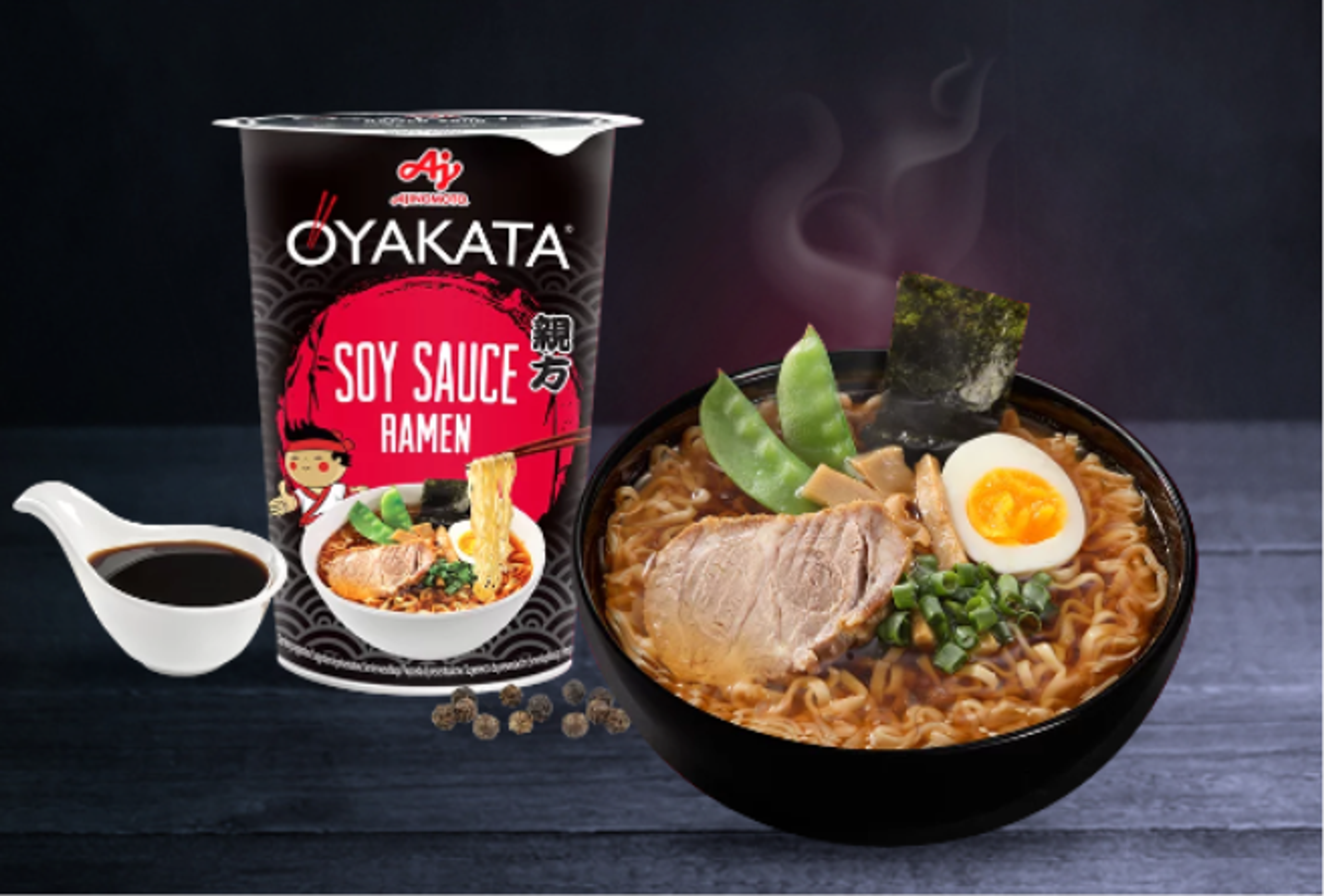 OYAKATA Soy Sauce Ramen Cup 63g – Savory Ramen with Soy Sauce Broth