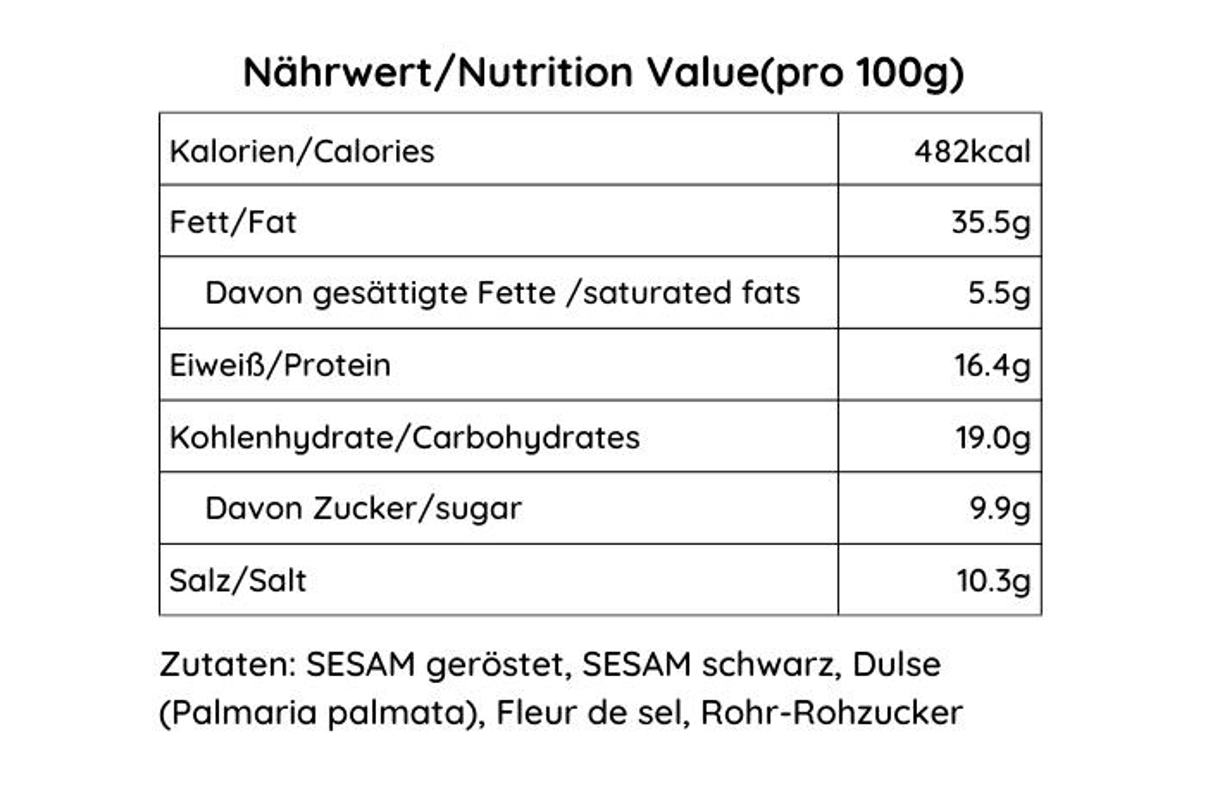 Bio Furikake Nährwert