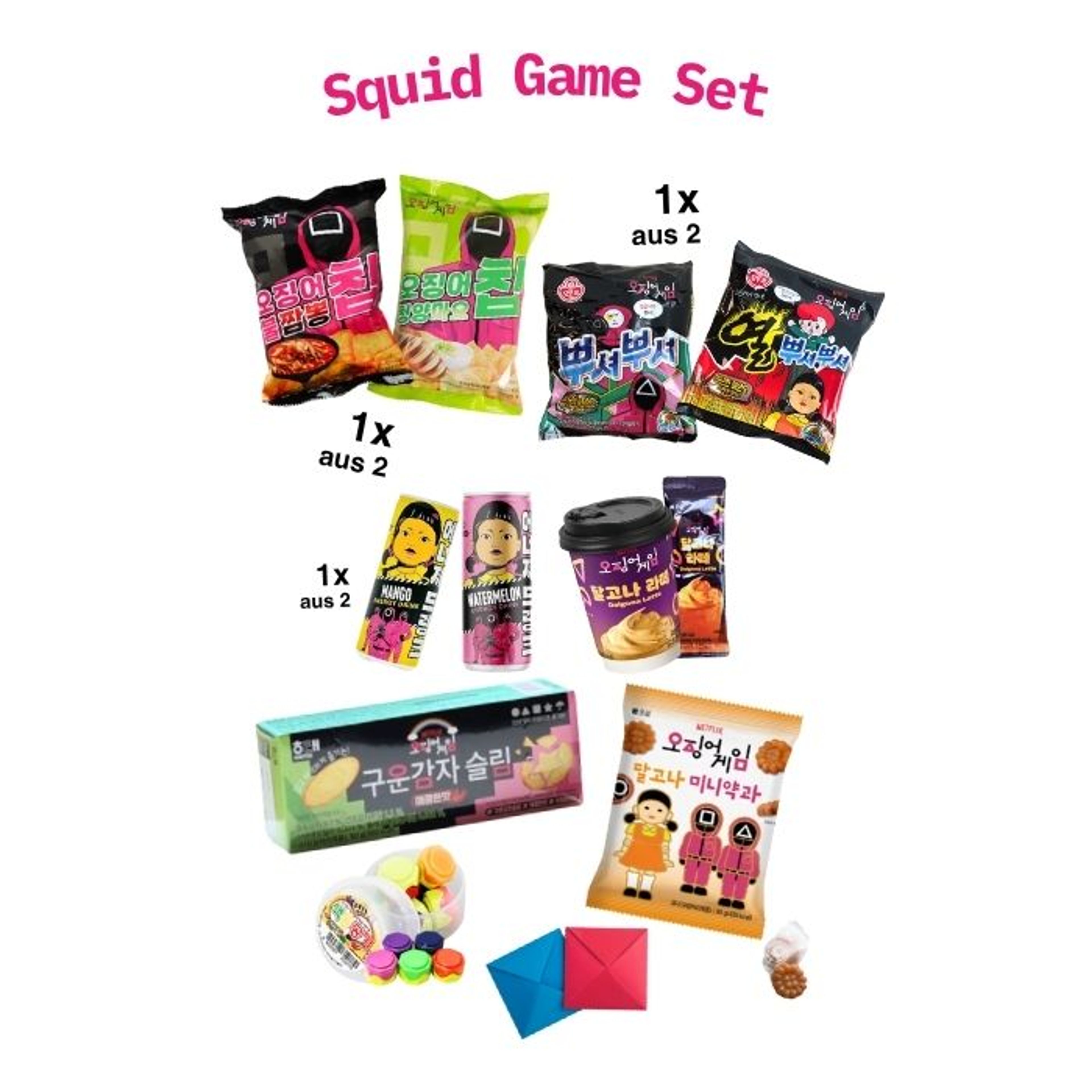 Squid Game Snack & Game Set – Iconic Korean Snacks & Childhood Games