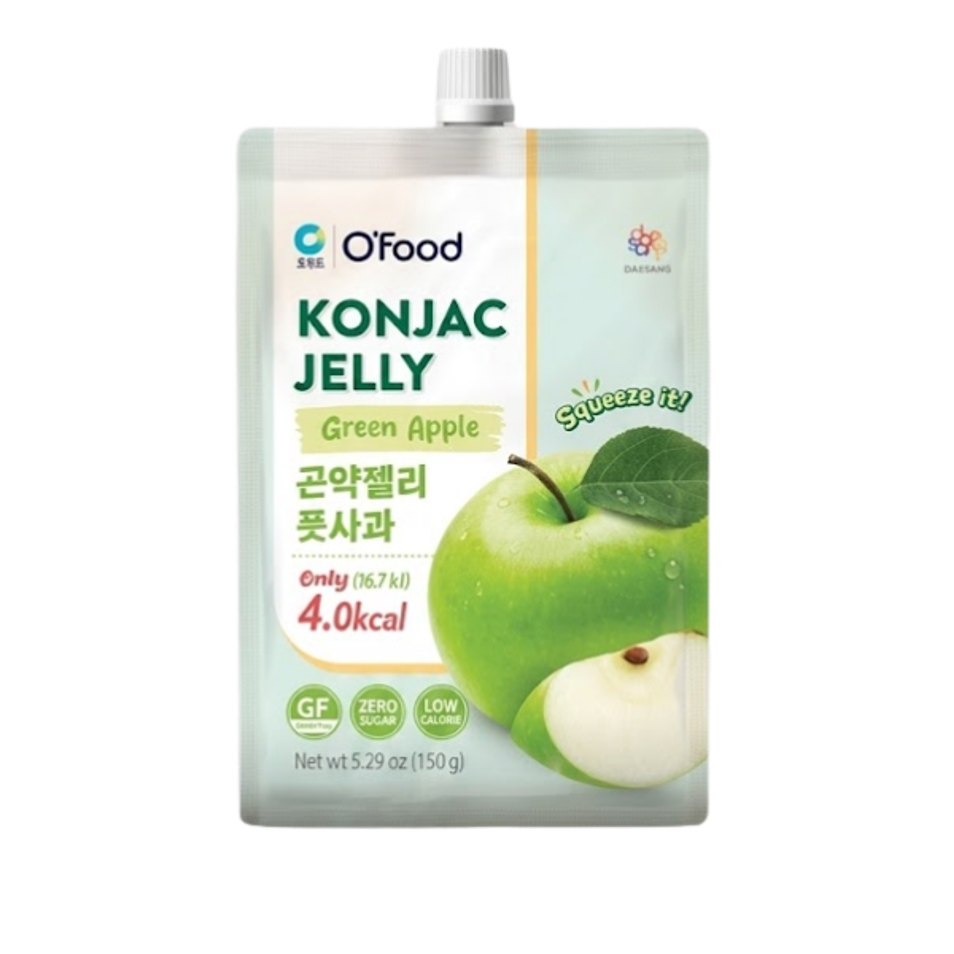 O' Food Konjac Jelly Grüner Apfel 150g - Perfekt für unterwegs