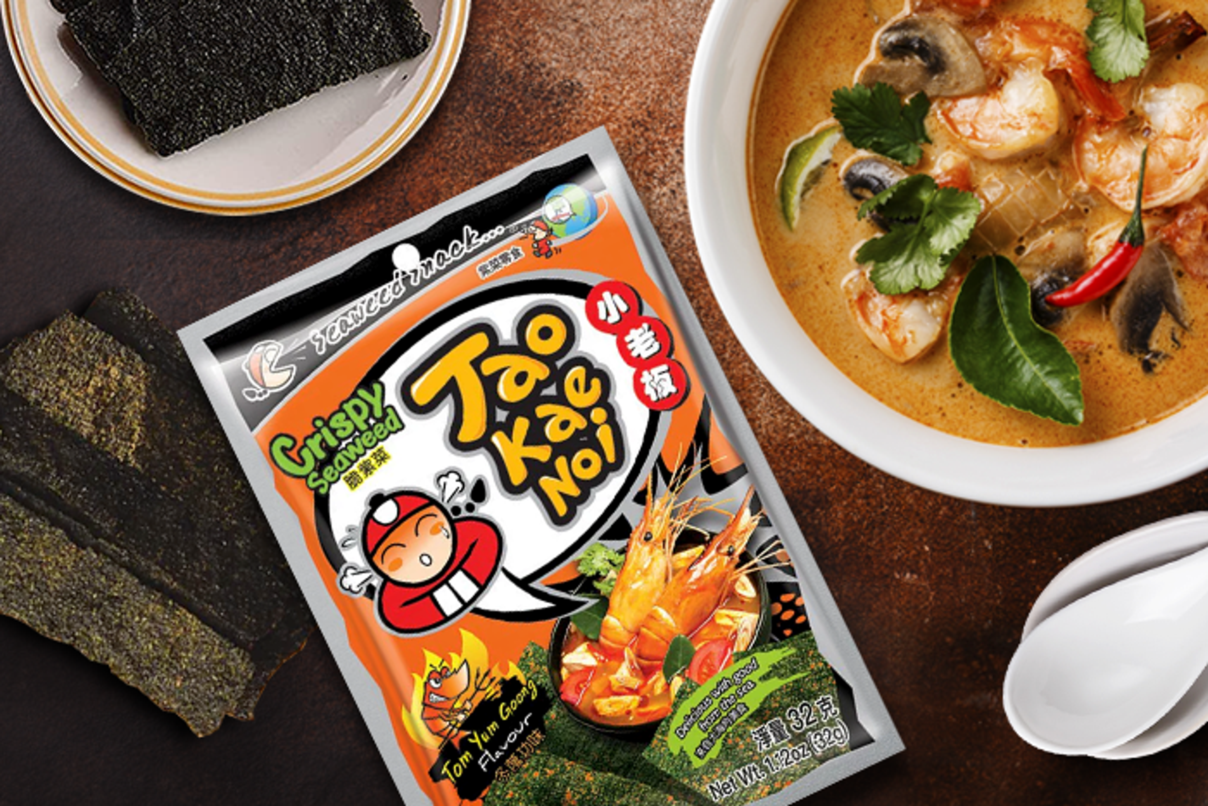 TAOKAENOI Crispy Shrimp Seaweed - Tom Yum Goong taste