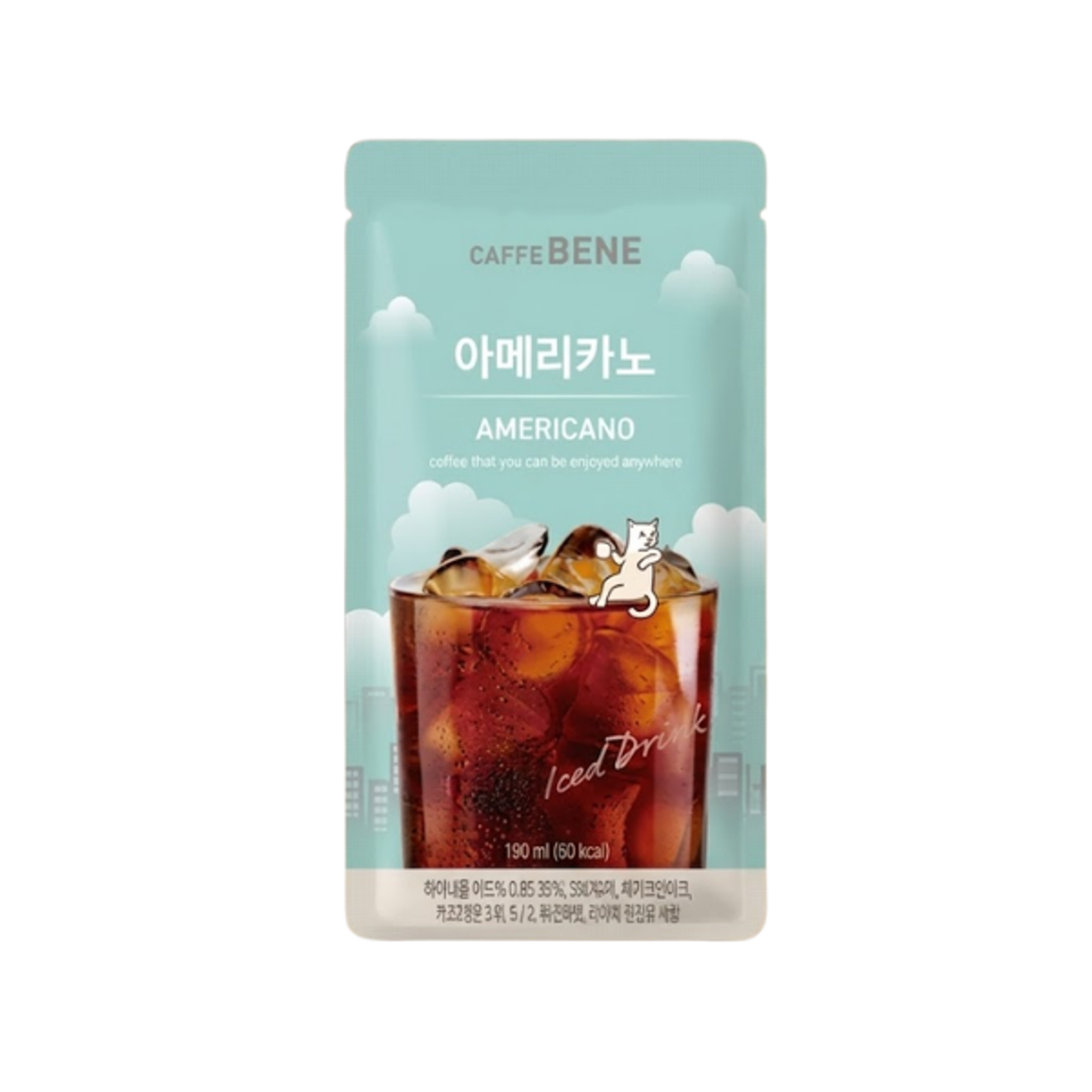 CAFFE BENE Americano 190ml | Koreanischer schwarzer Eiskaffee – pur & erfrischend