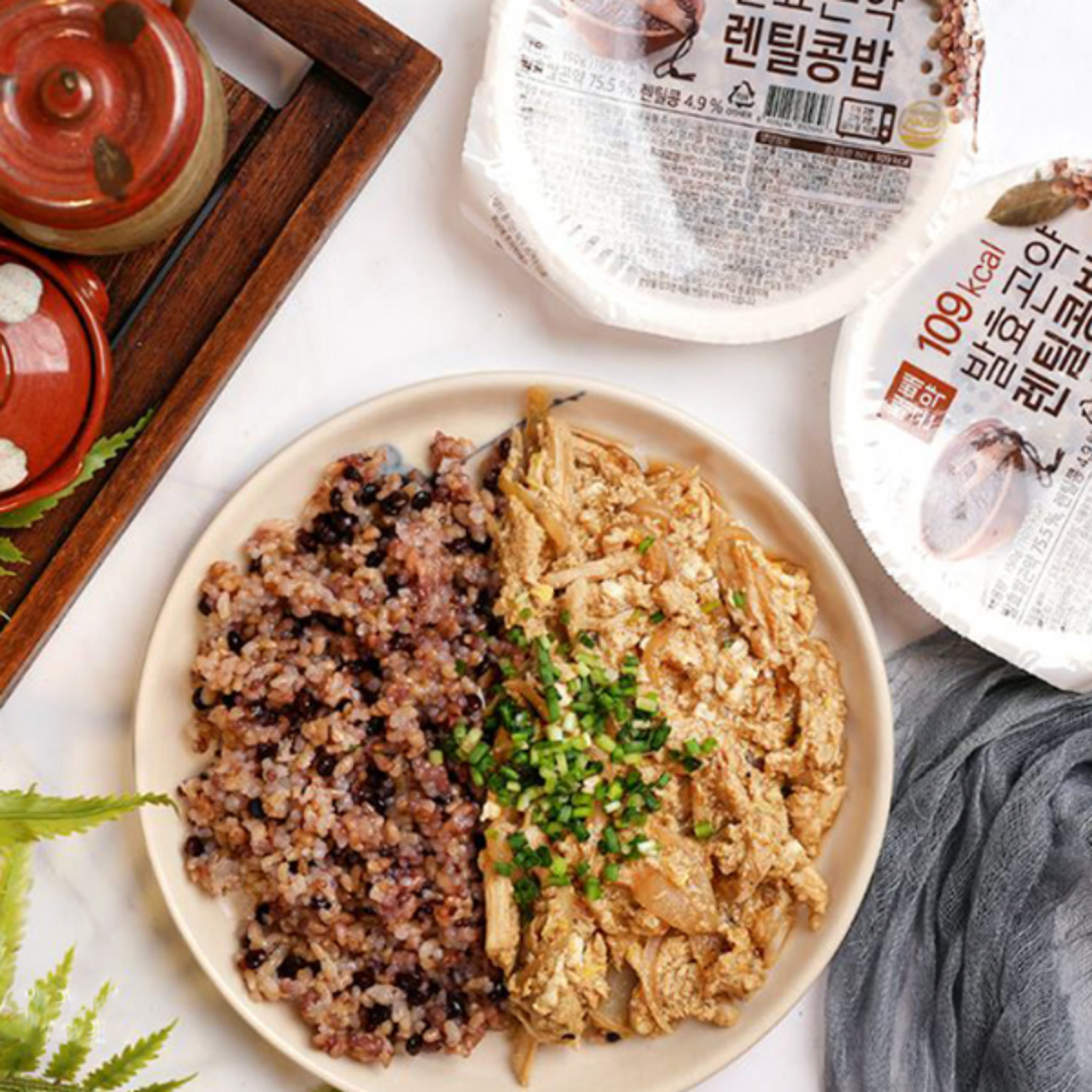 PEOGOBIUM Konjac Rice Bowl with Lentil Beans – Low-Calorie Bowl with 7x more fiber than rice