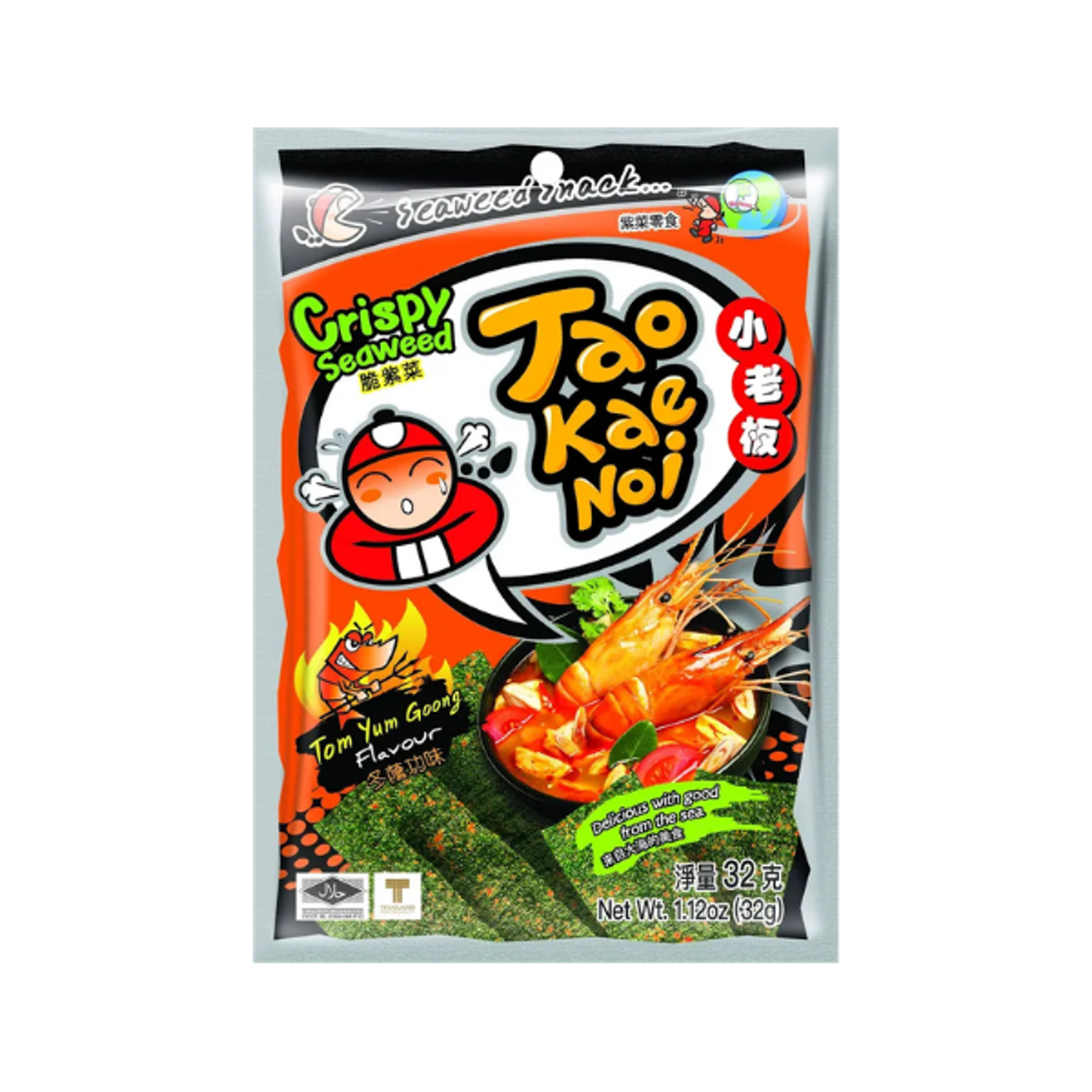 Verpackung von TAOKAENOI Crispy Garnelen Seaweed Tom Yum Goong.