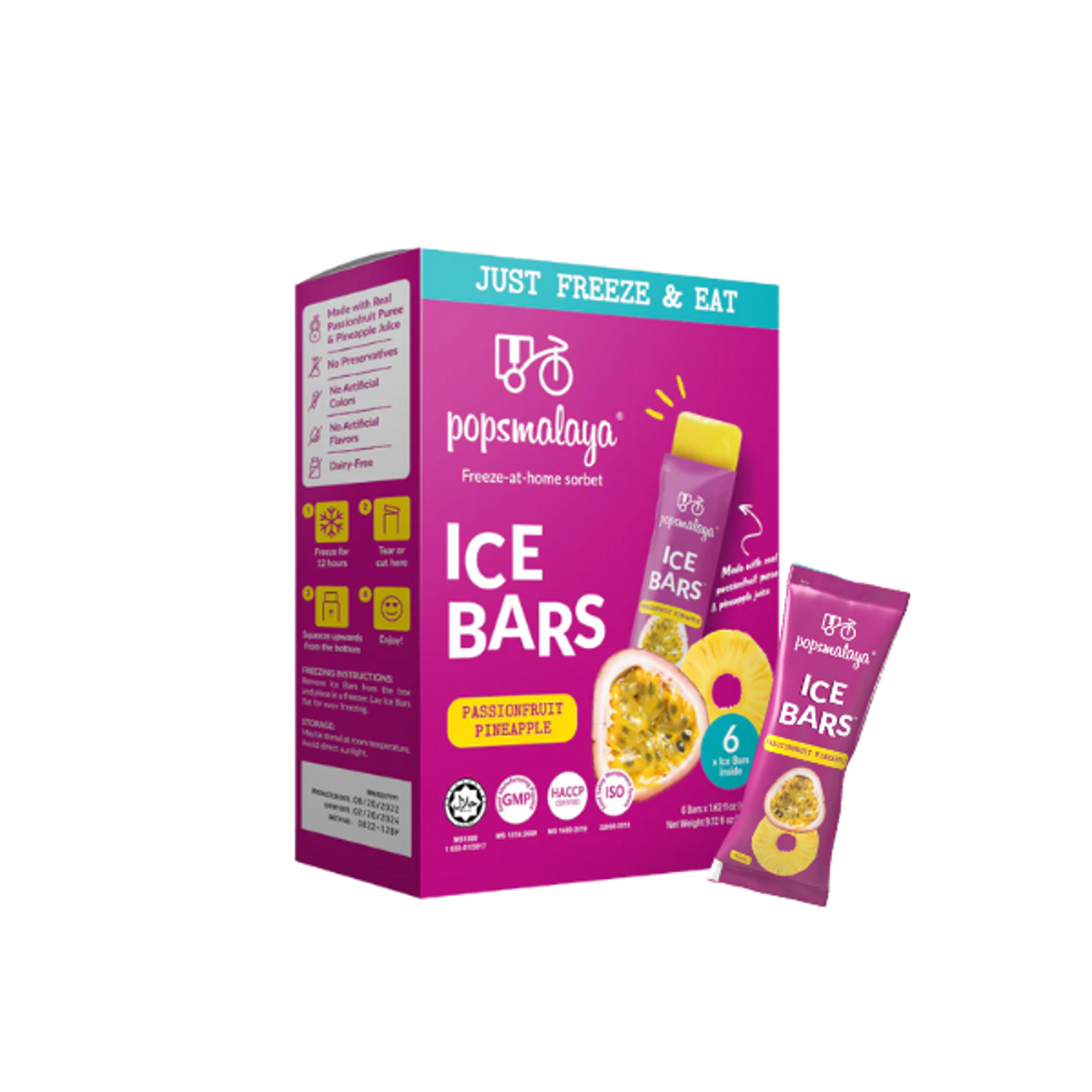 POPSMALAYA Sorbet Bar Passionsfrucht Ananas 270ml – Exotischer Genuss