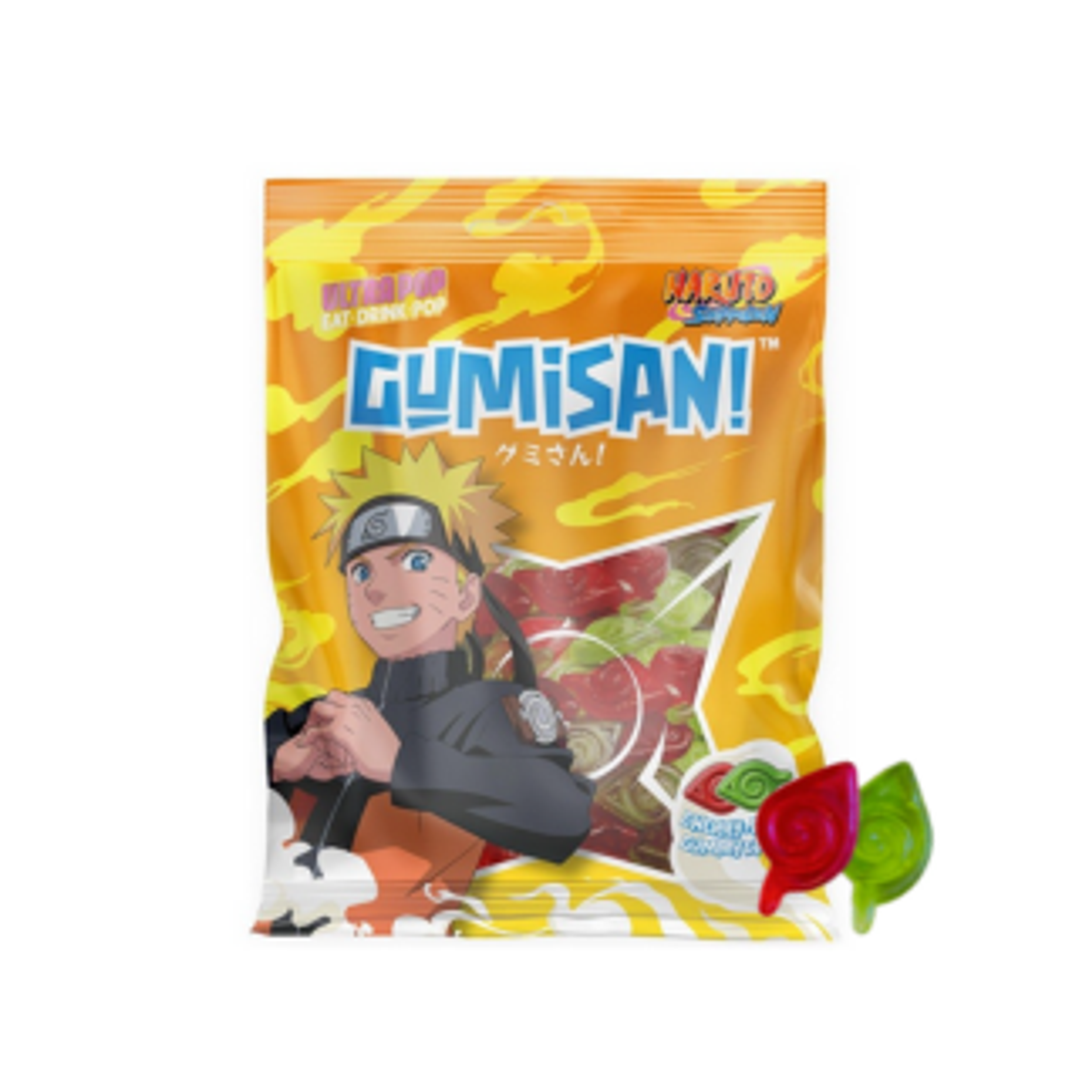 GUMISAN Naruto Fruchtgummi mit Kirsch- und Apfelgeschmack 180g - Süße Snacks für Anime-Fans