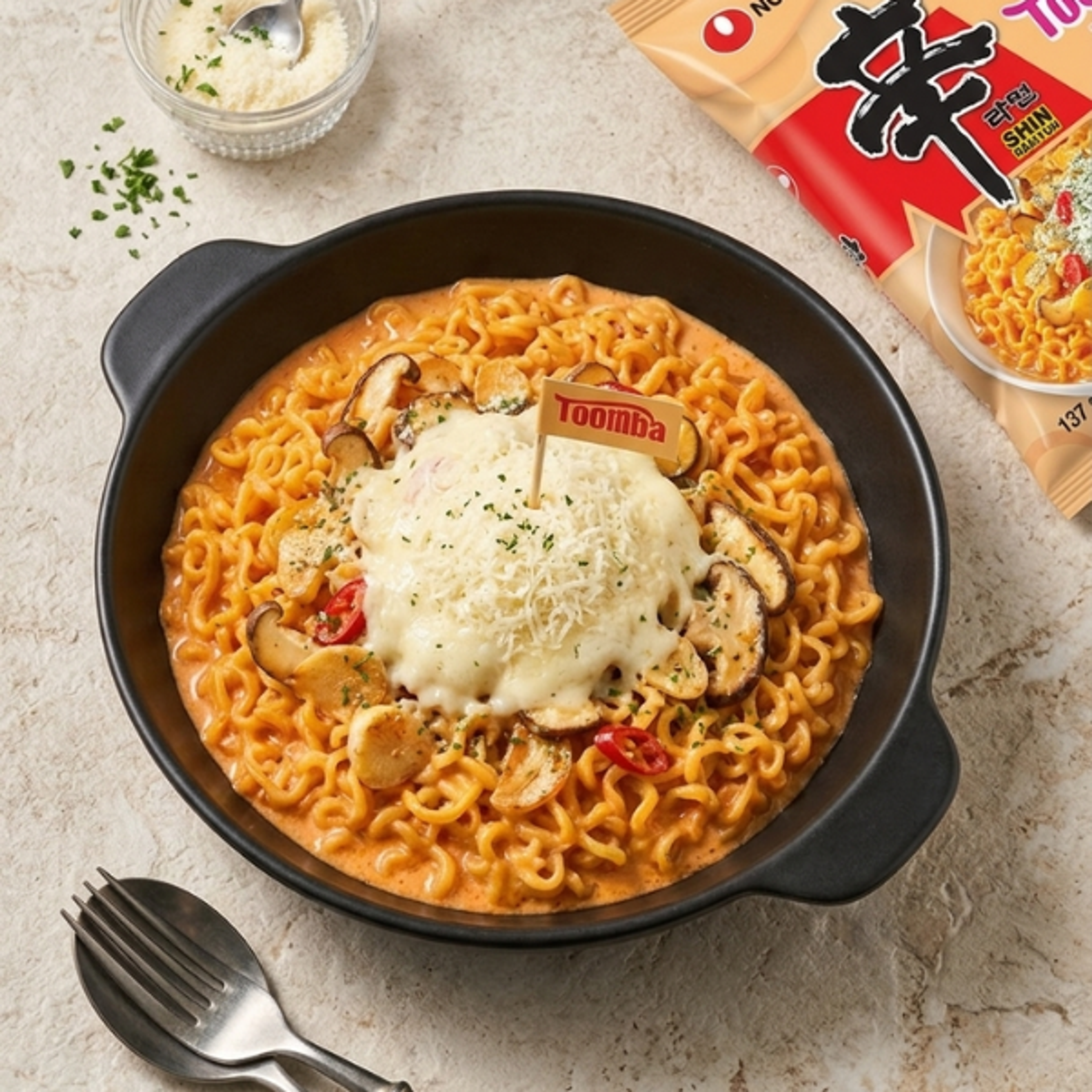 NONGSHIM Shin Ramyun Toomba Stir Fry 137g | Koreanische Instant-Nudeln mit cremig-scharfer Sauce