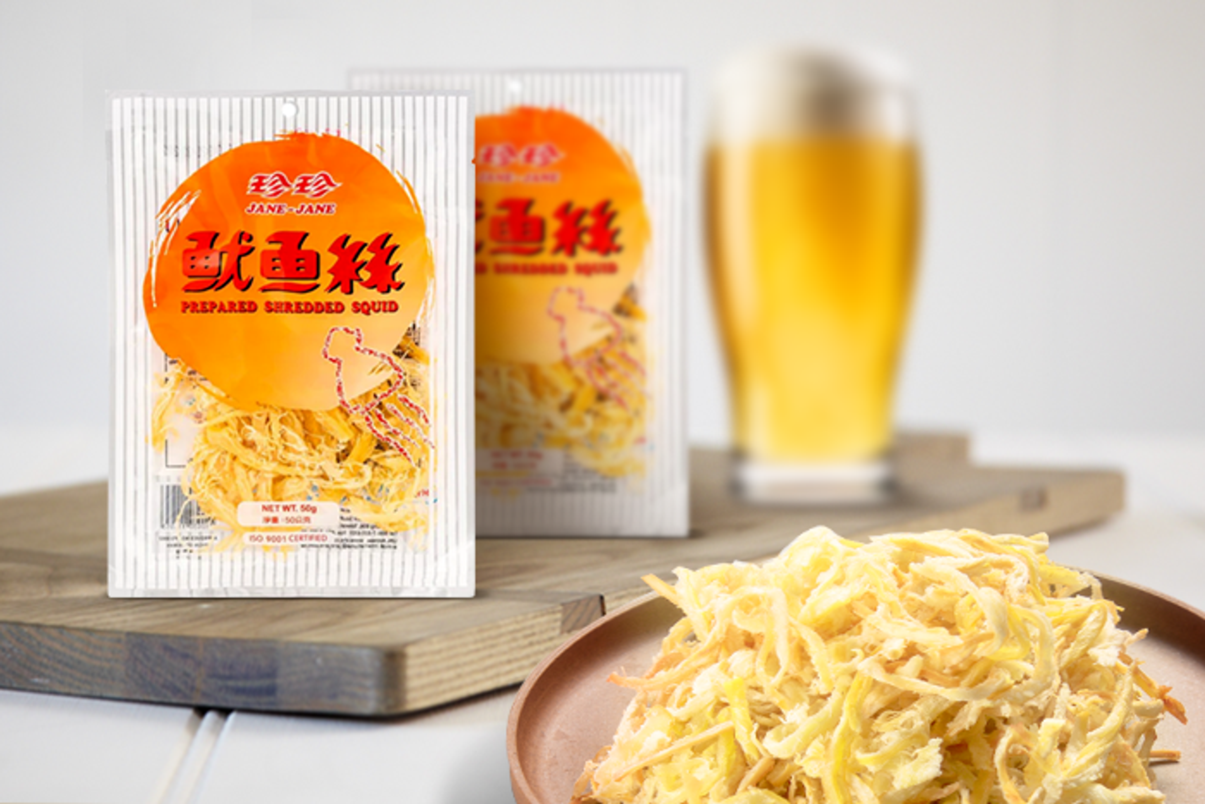 Jane-Jane Prepared Shredded Squid 50g – Leckerer Snack für unterwegs und zum Bier