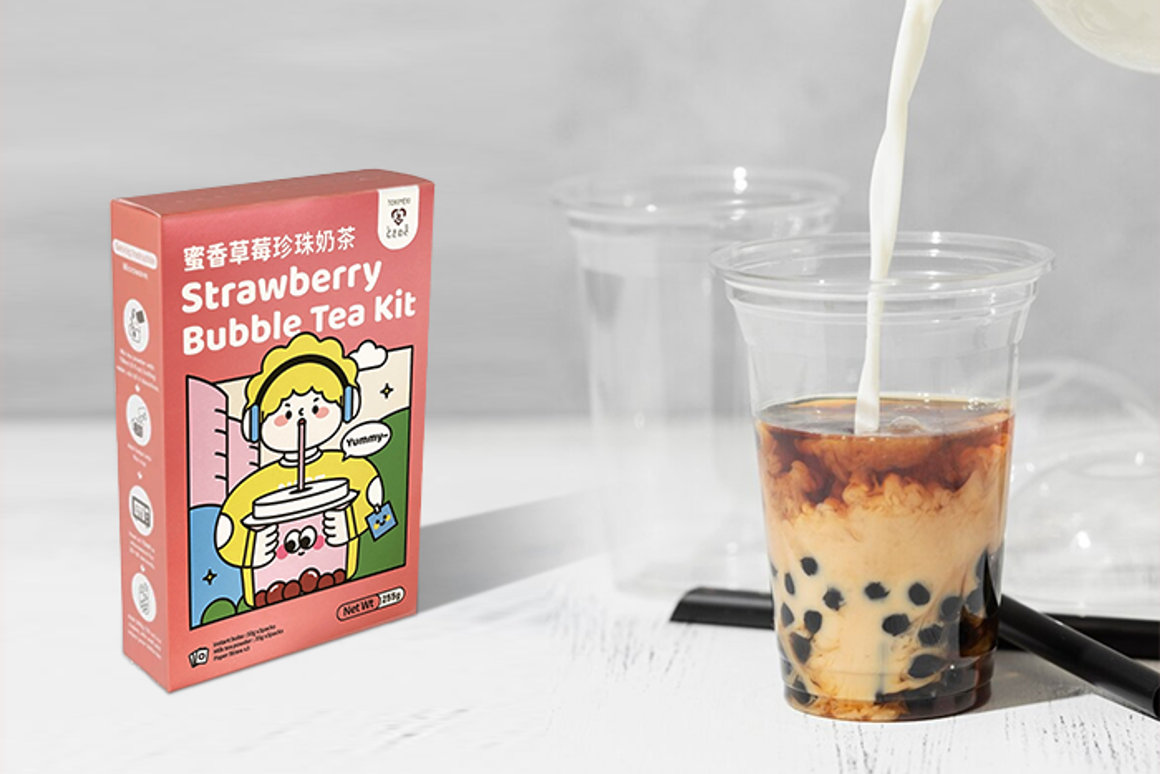 Tokimeki Erdbeer Bubble Tea Kit 255g - Perfekt für Bubble Tea Liebhaber