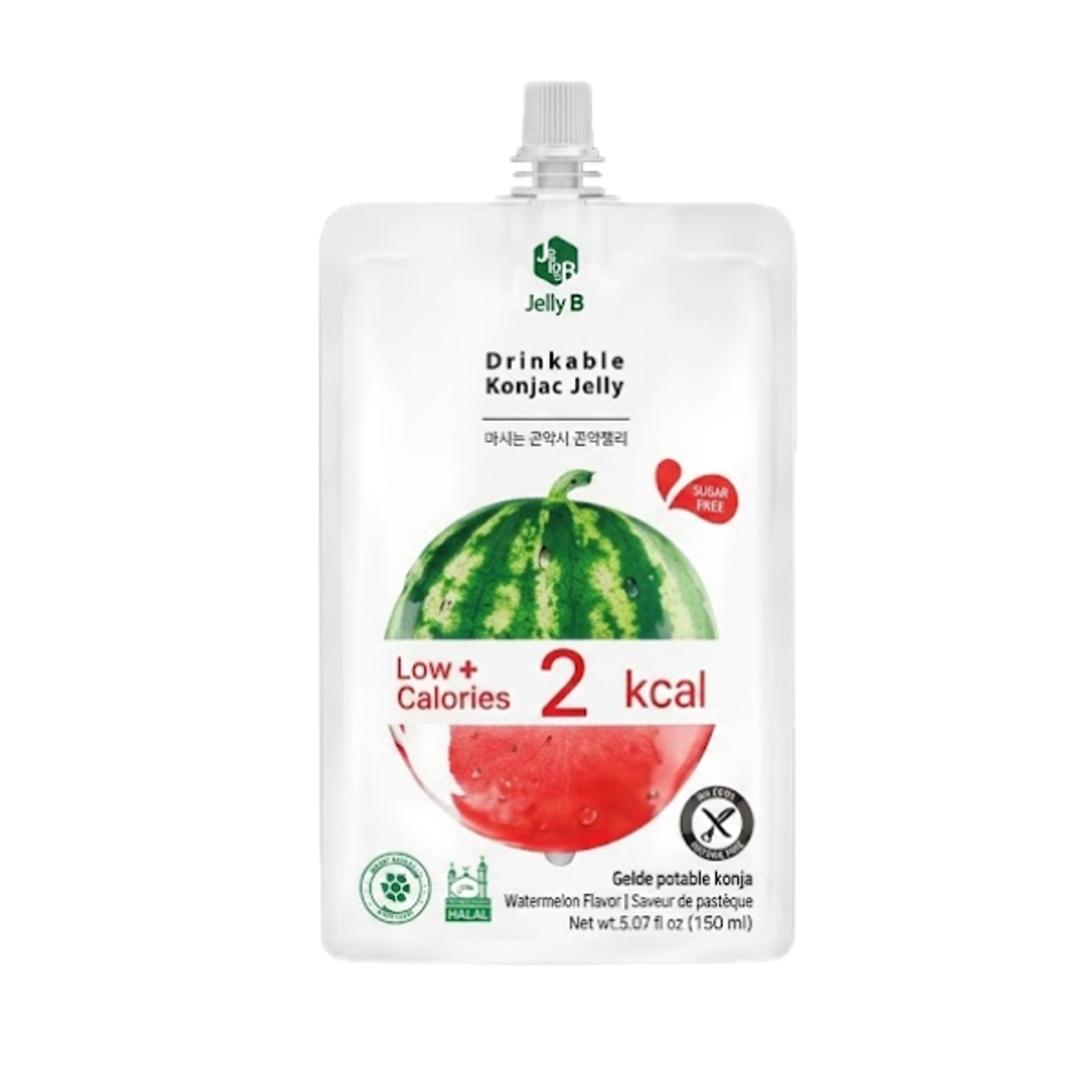Genieße den erfrischenden und gesunden Geschmack von Jelly.B Drinkable Konjac Jelly Watermelon - nur 2 Kalorien pro Portion, mit zusätzlichem Vitamin C!