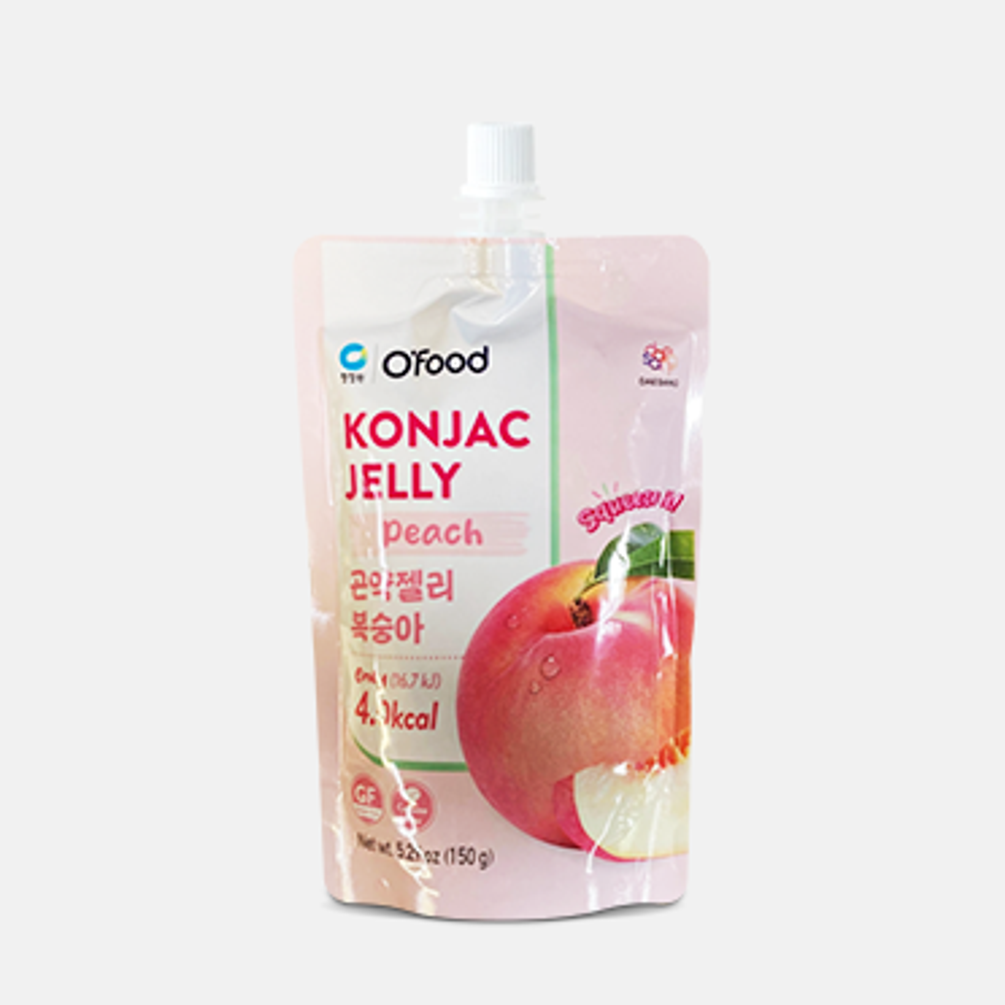 O' Food Konjac Jelly Pfirsich 150g - O' Food Konjac Jelly Pfirsich in einer Schüssel serviert.