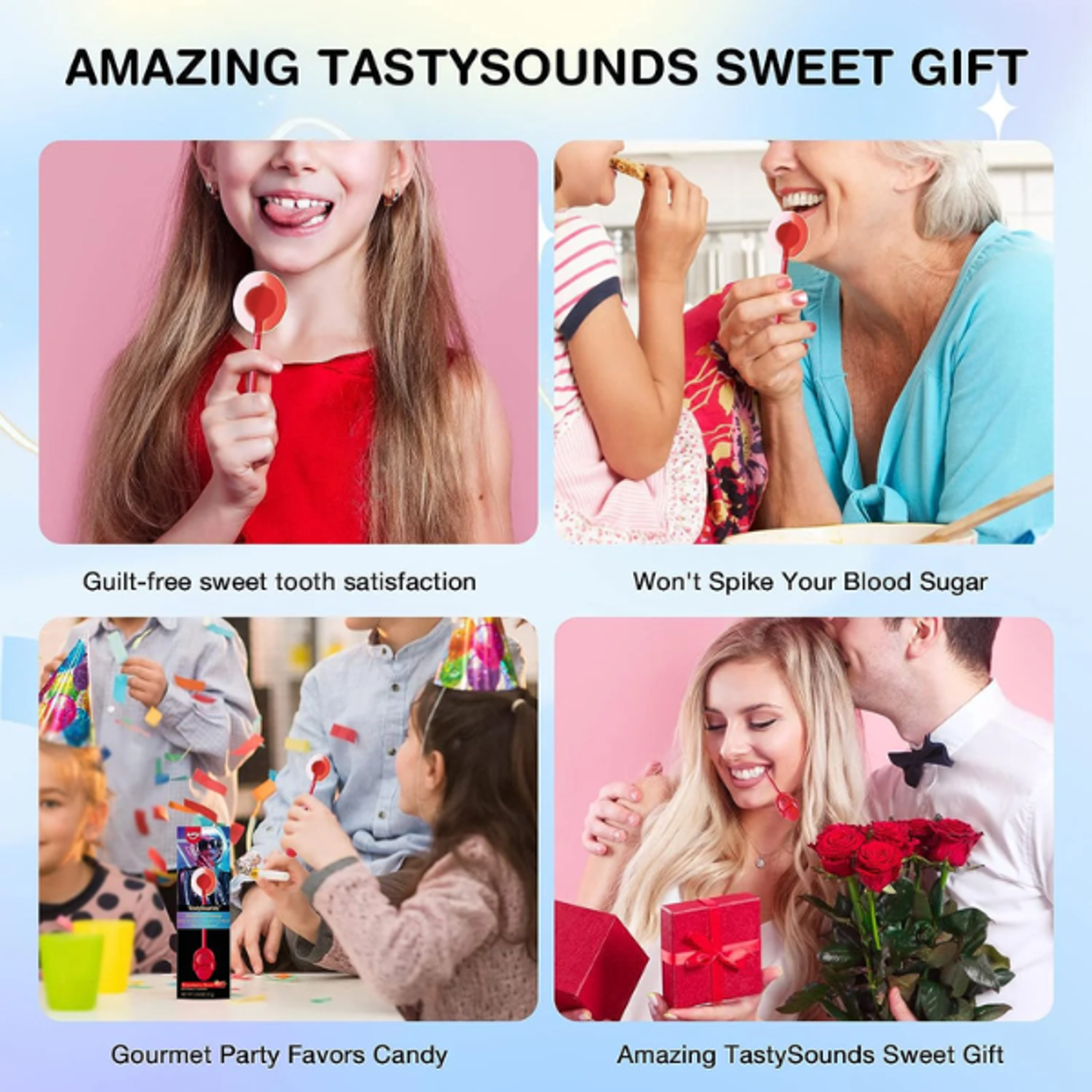 AMOS TastySounds Audio Lollipop Strawberry 12g