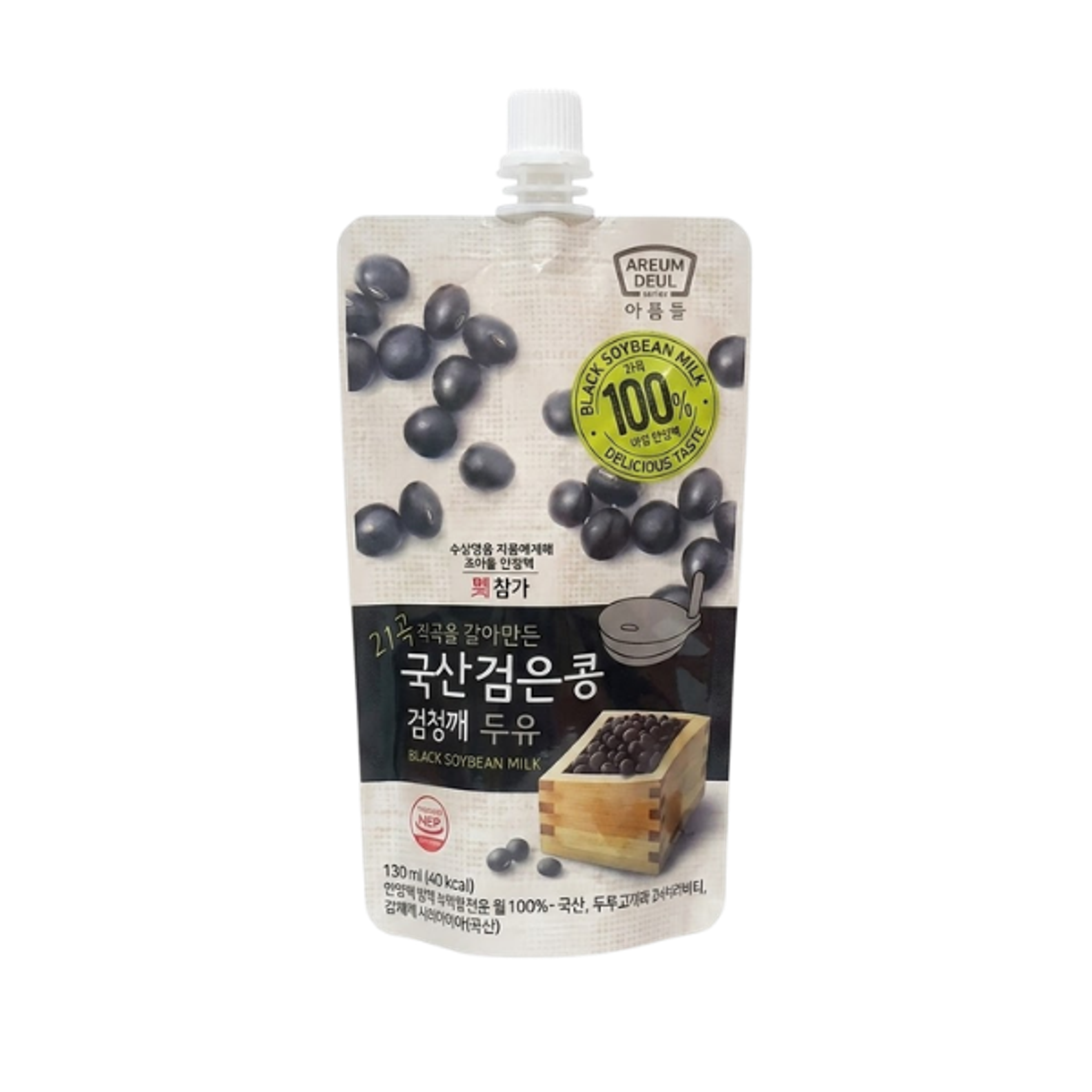 AREUMDEUL Schwarze Sojamilch 180ml | Mit 21 Getreidesorten & schwarzem Sesam