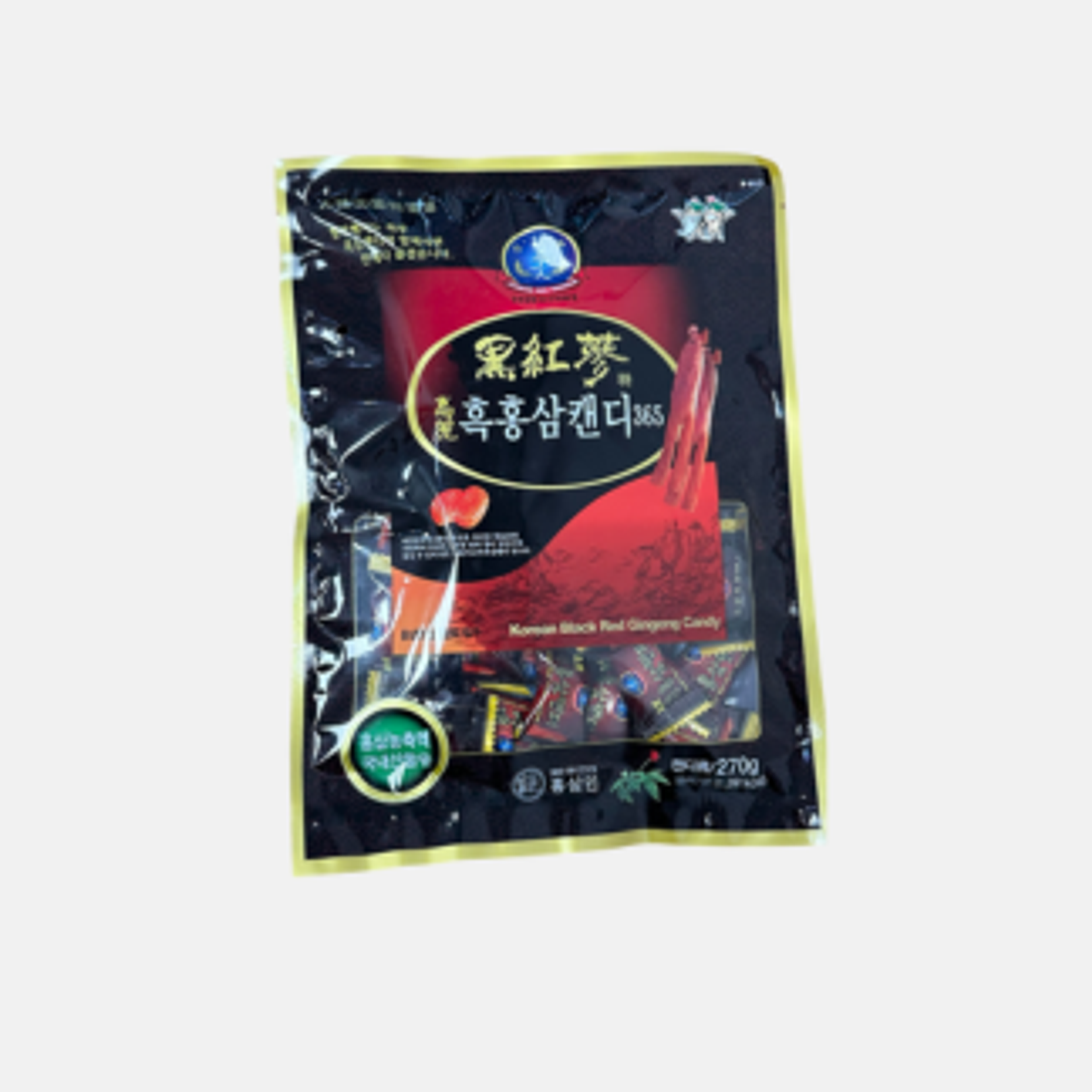 HONGSAMIN Korean Black Red Ginseng Candy 270g - Energizing and Health-Boosting Treat 