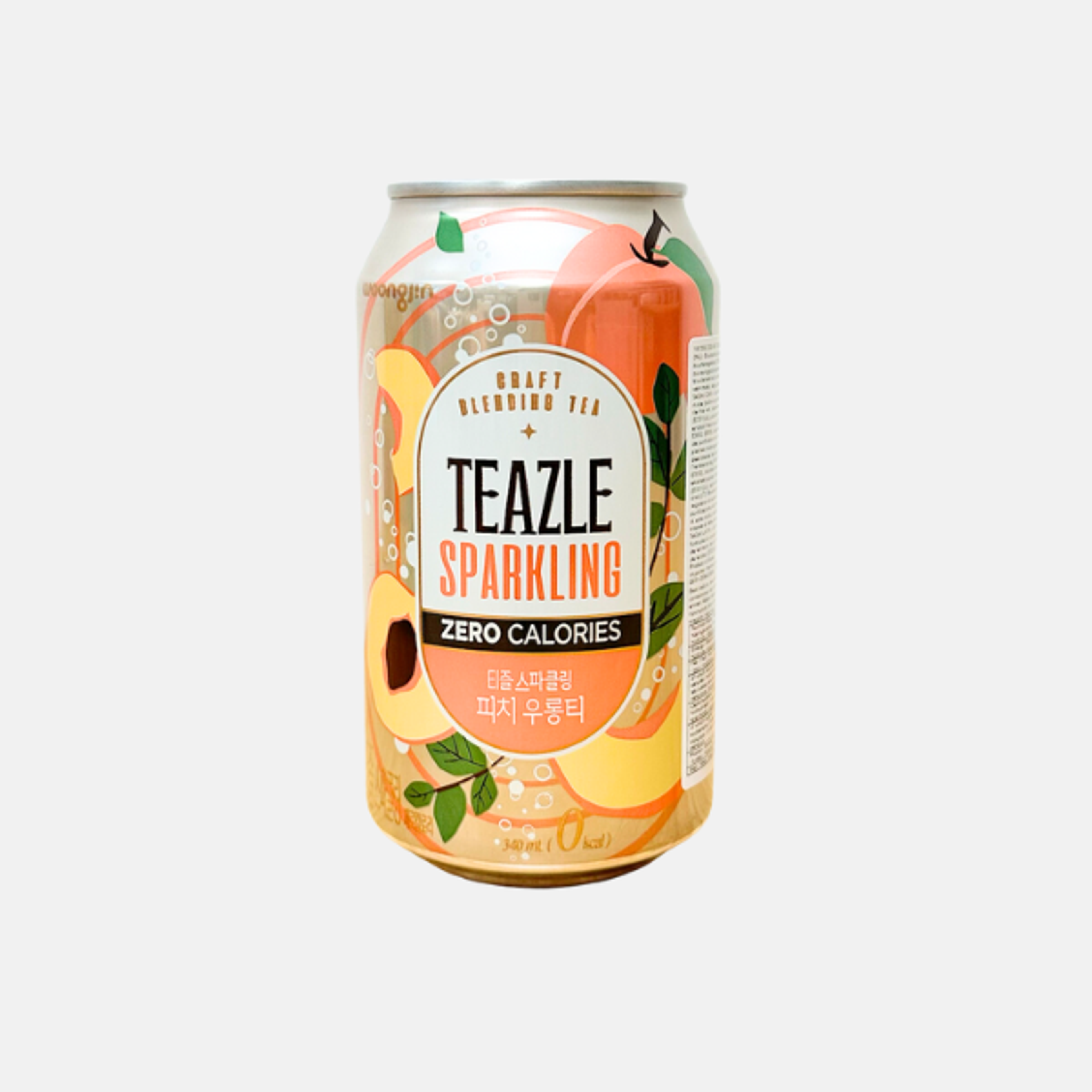 TEAZLE Sparkling Peach Oolong Tea Zero 340ml - Erfrischender Pfirsich-Oolong-Tee, kalorienfrei