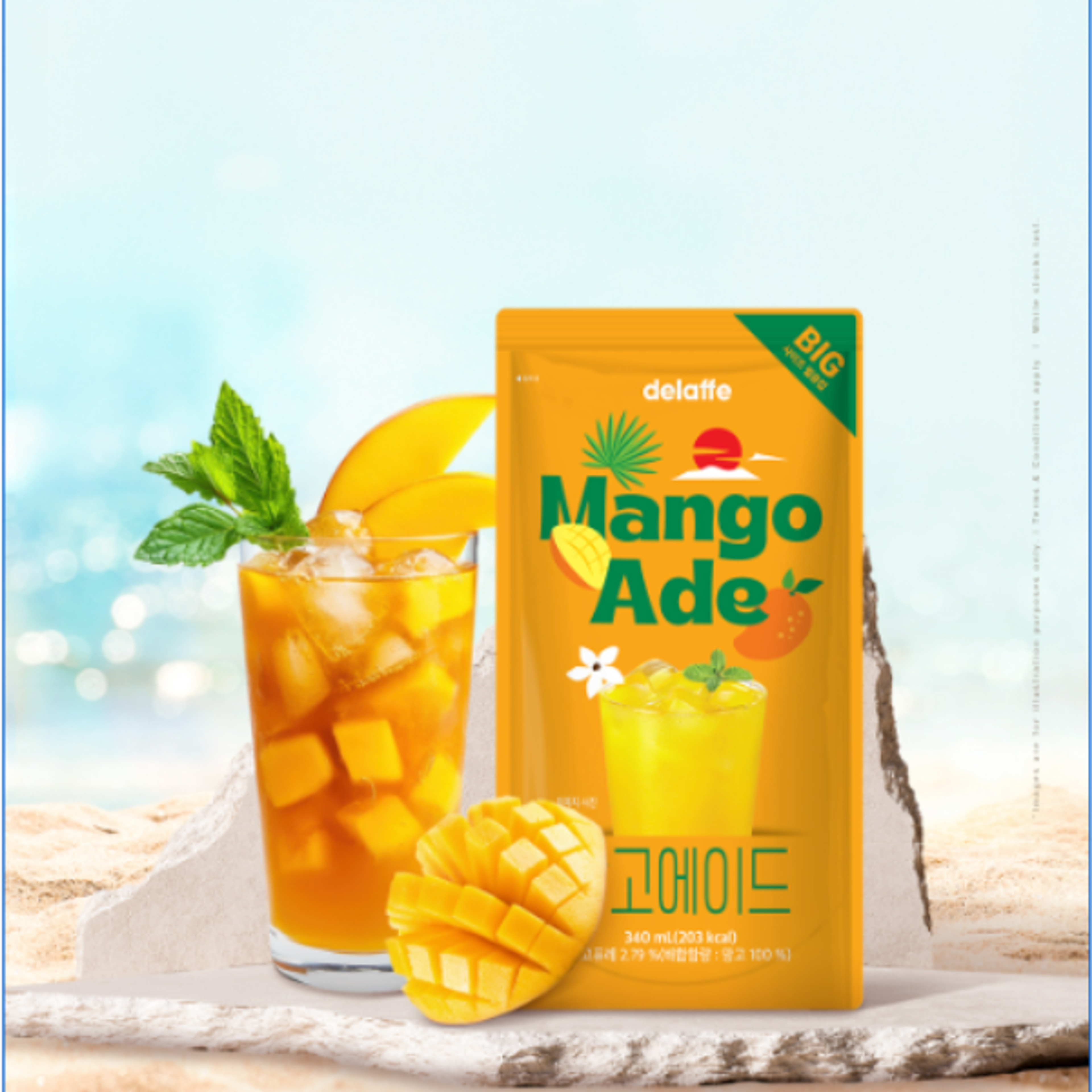 DELAFFE Mango Ade 340ml – Erfrischendes Mango-Getränk mit spritziger Note
