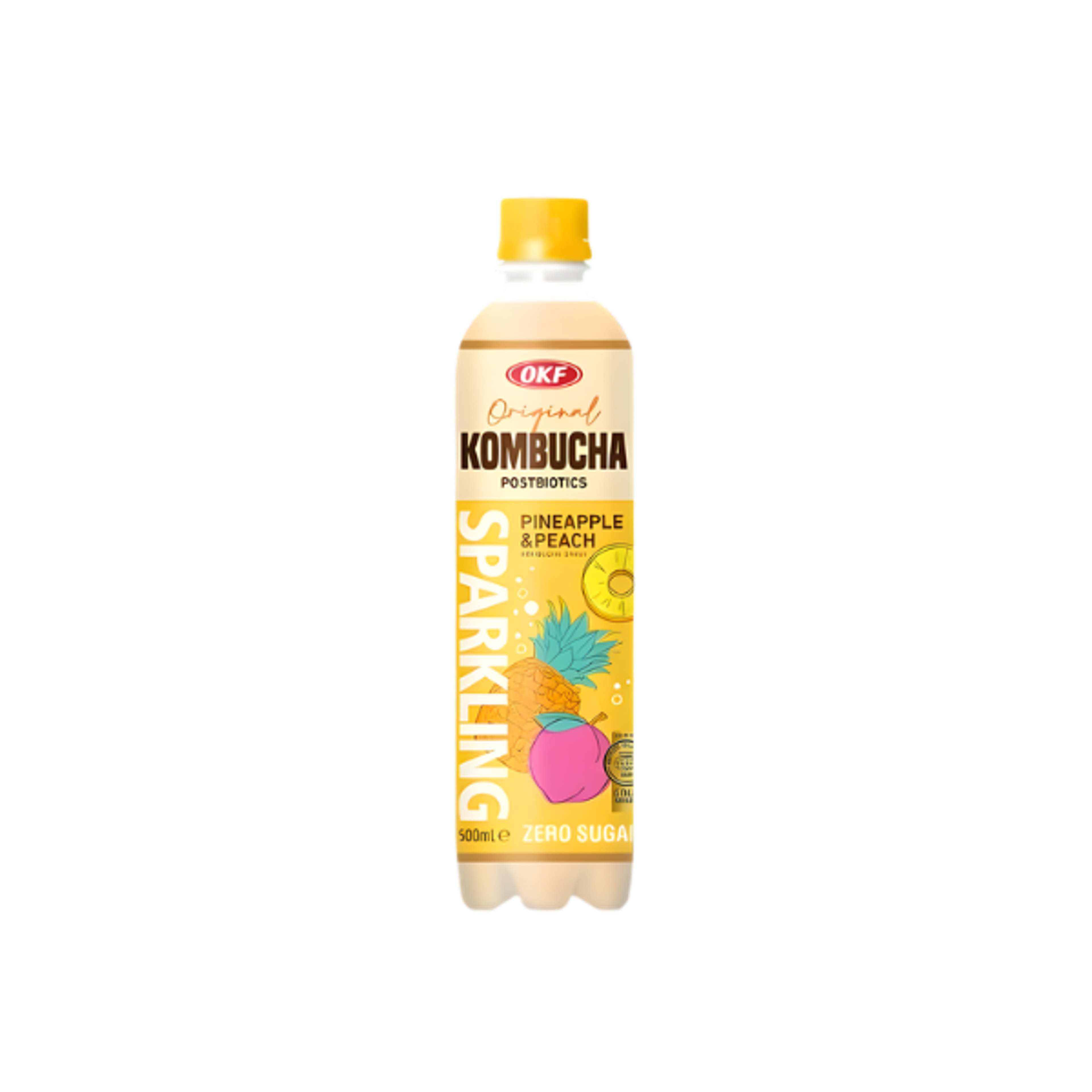 OKF Kombucha Zero Sugar Pineapple & Peach 500ml | Tropisch & spritzig