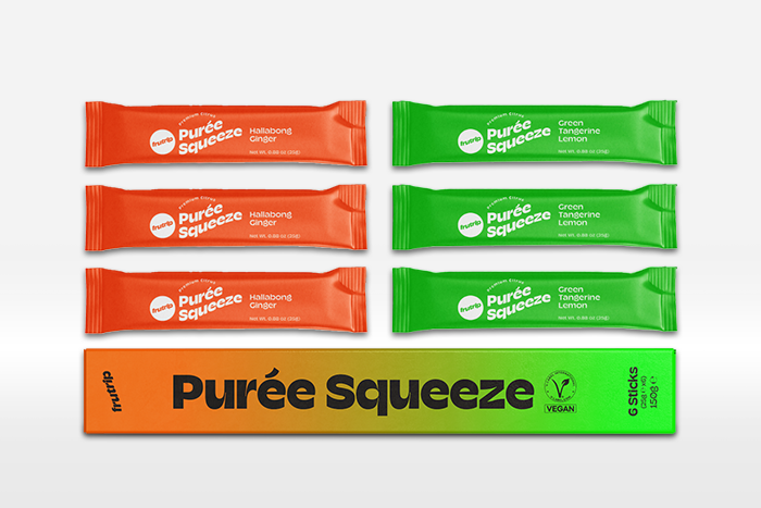 Frutrip Puree Squeeze Variety pack 6 sticks 150g - Vielfältige Aromen: 6 verschiedene Geschmacksrichtungen.