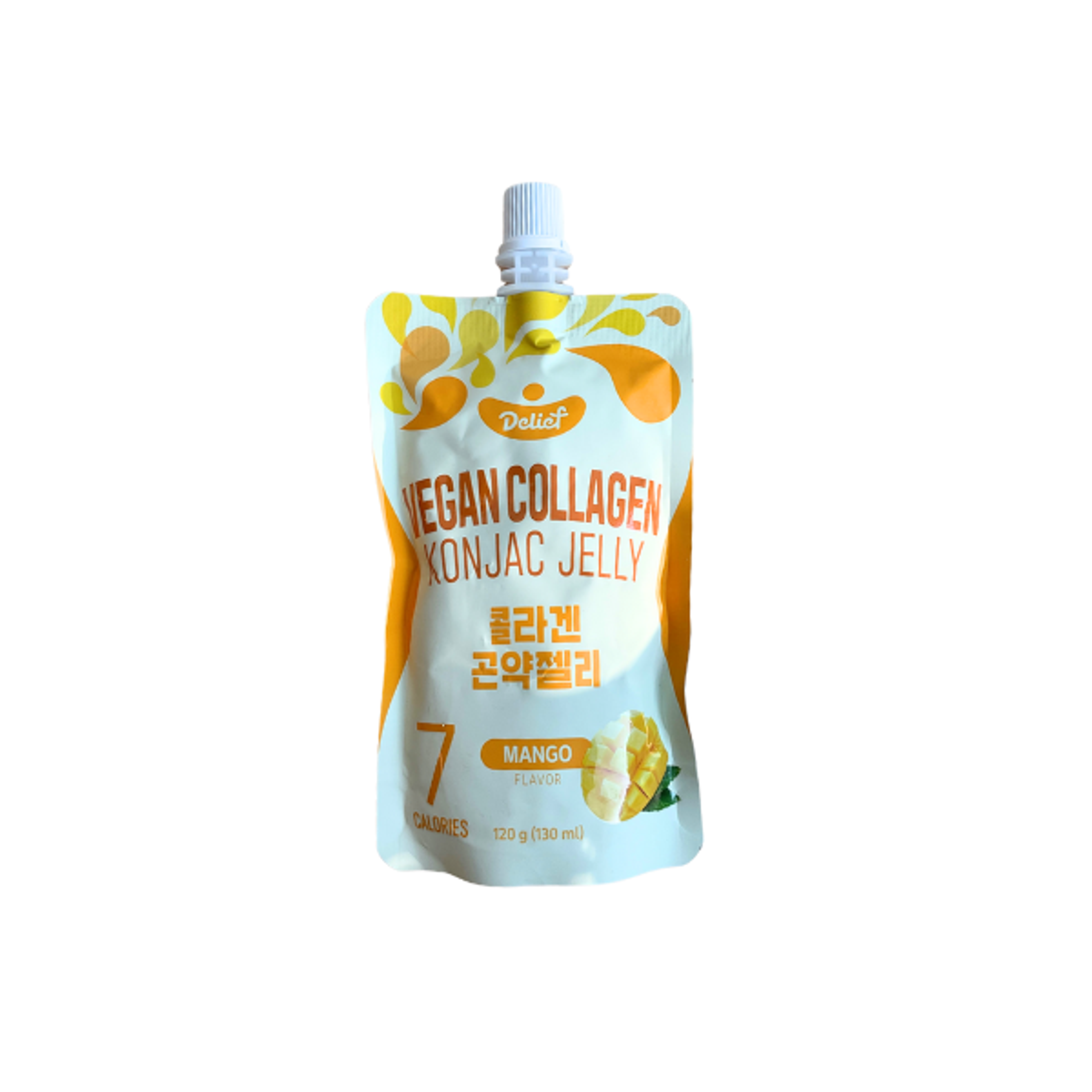 DELIEF Vegan Collagen Konjac Jelly Mango 120g | Veganer 7kcal Konjak-Snack mit Mangogeschmack