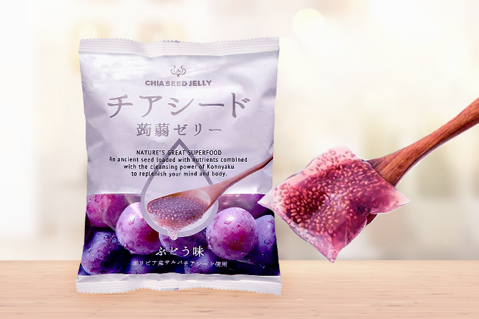 Wakashou Chia Seed Jelly Grape 165g - Süßer Genuss mit Traubengeschmack