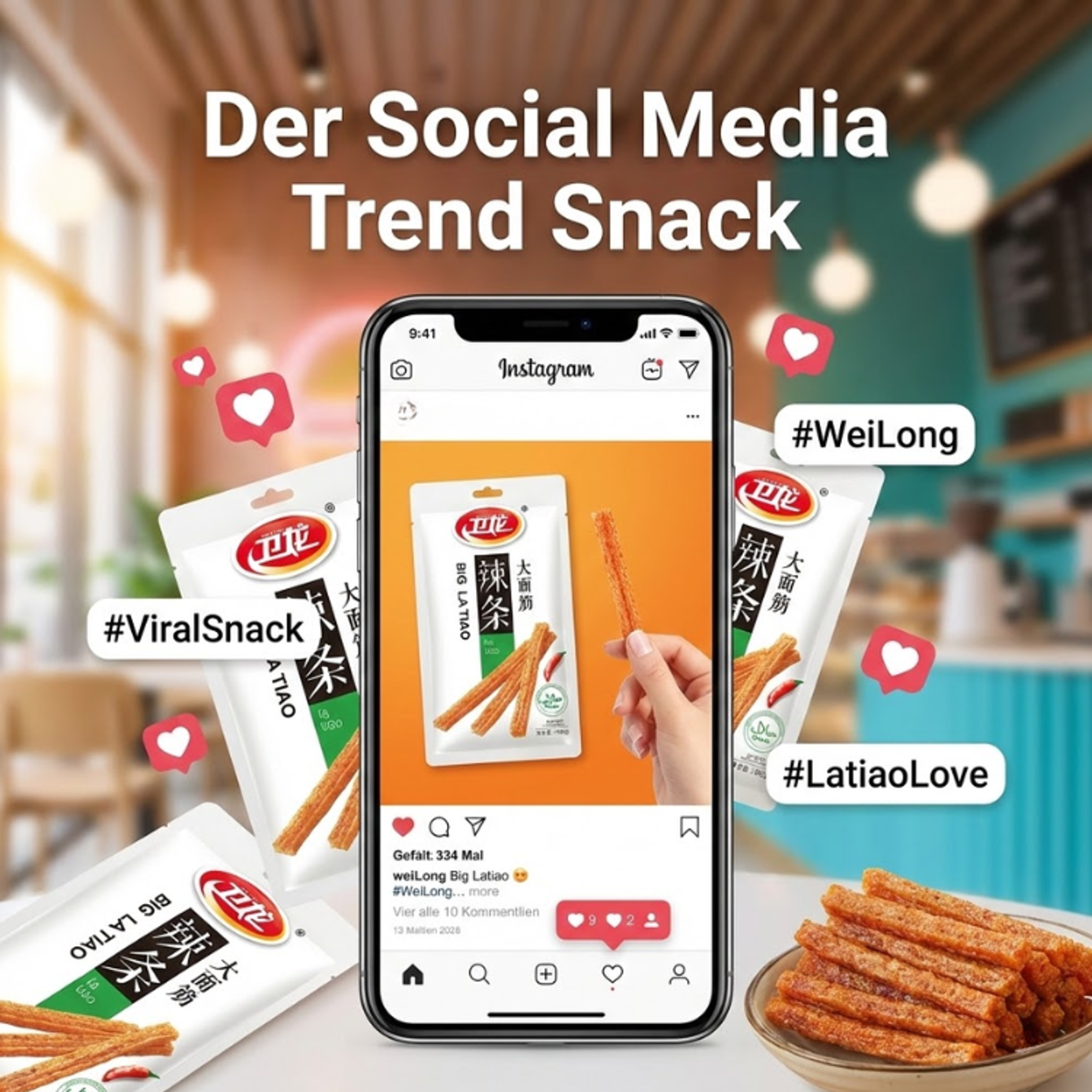 WEILONG Big La Tiao 106g – Süß-scharfer China-Snack (Original)