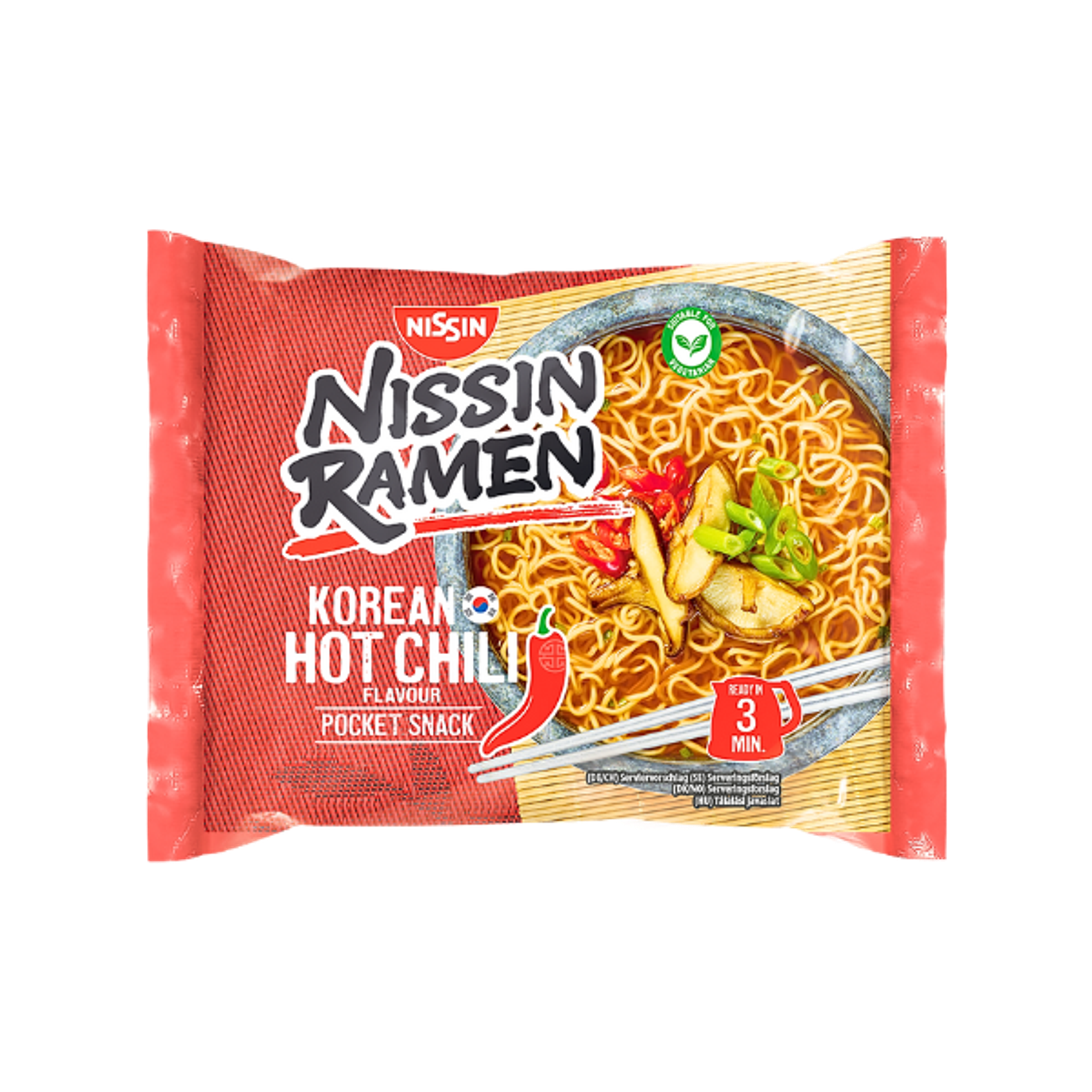 NISSIN Ramen Korean Hot Chili 65g | Scharfe Instant-Ramen im koreanischen Stil