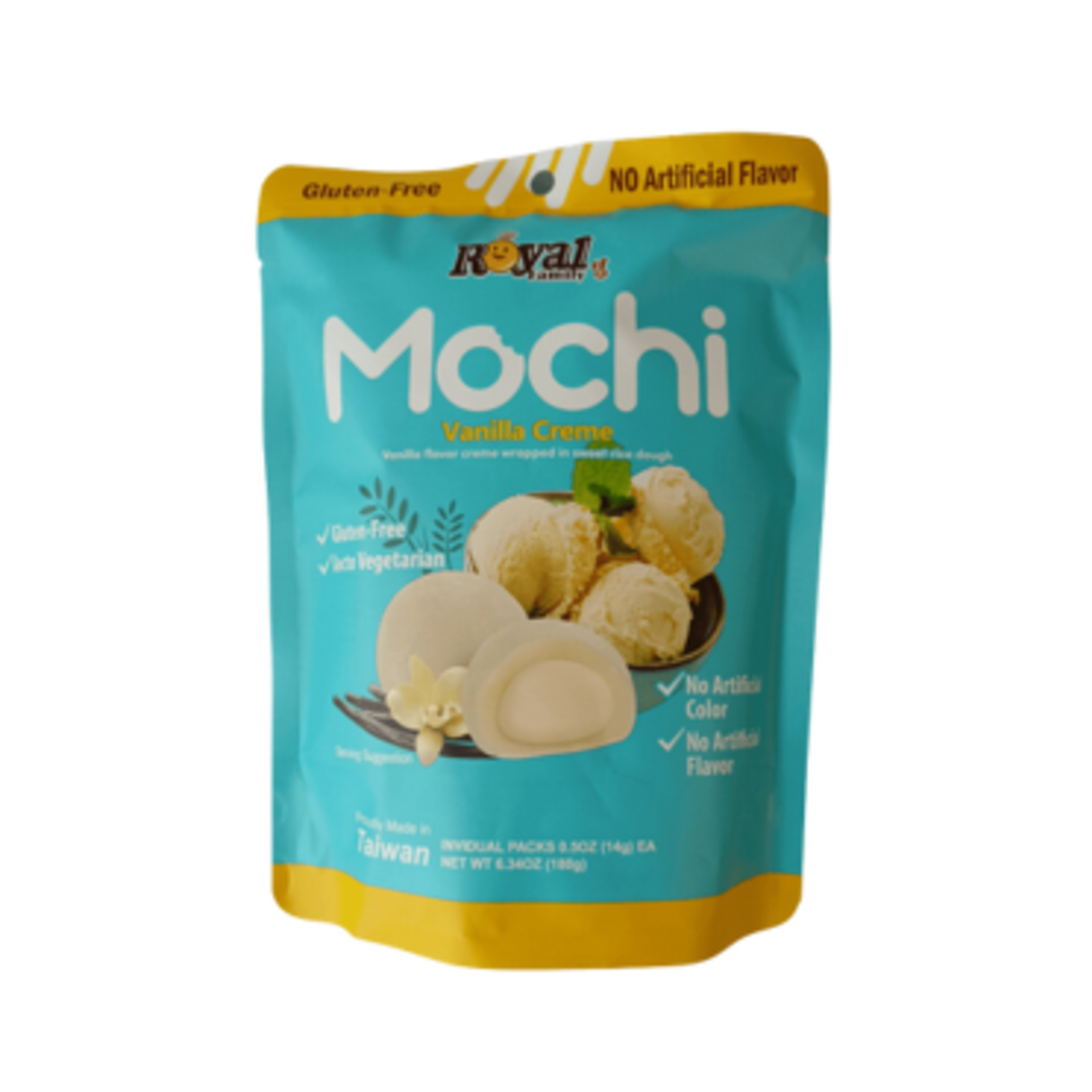 Royal Family Mochi Vanilla Creme - Zarte Mochi ohne künstliche Zusatzstoffe, 180g